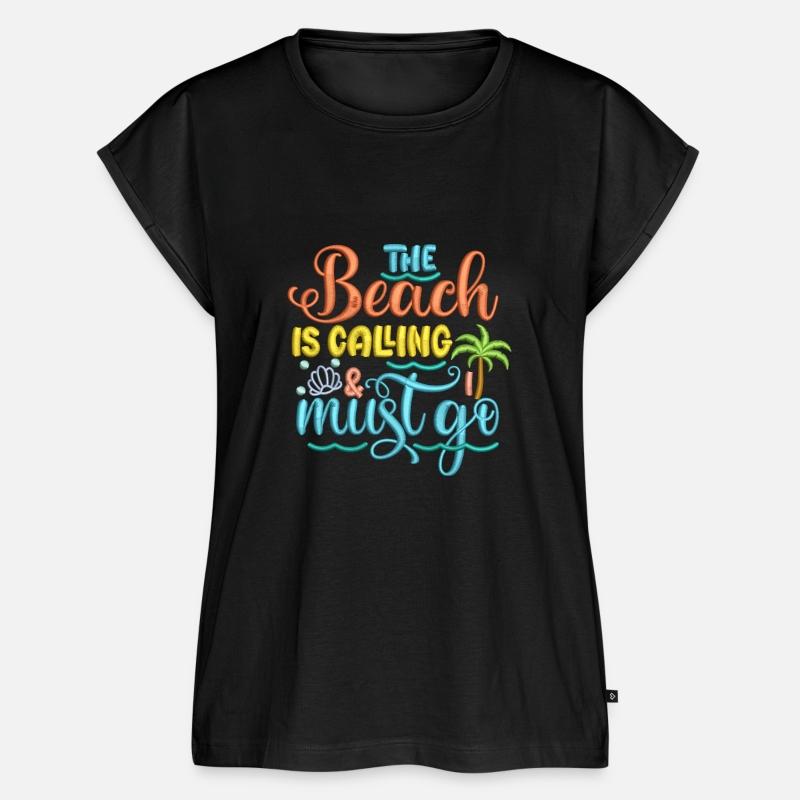 The Beach is Calling I Must Go Embroidery Effect