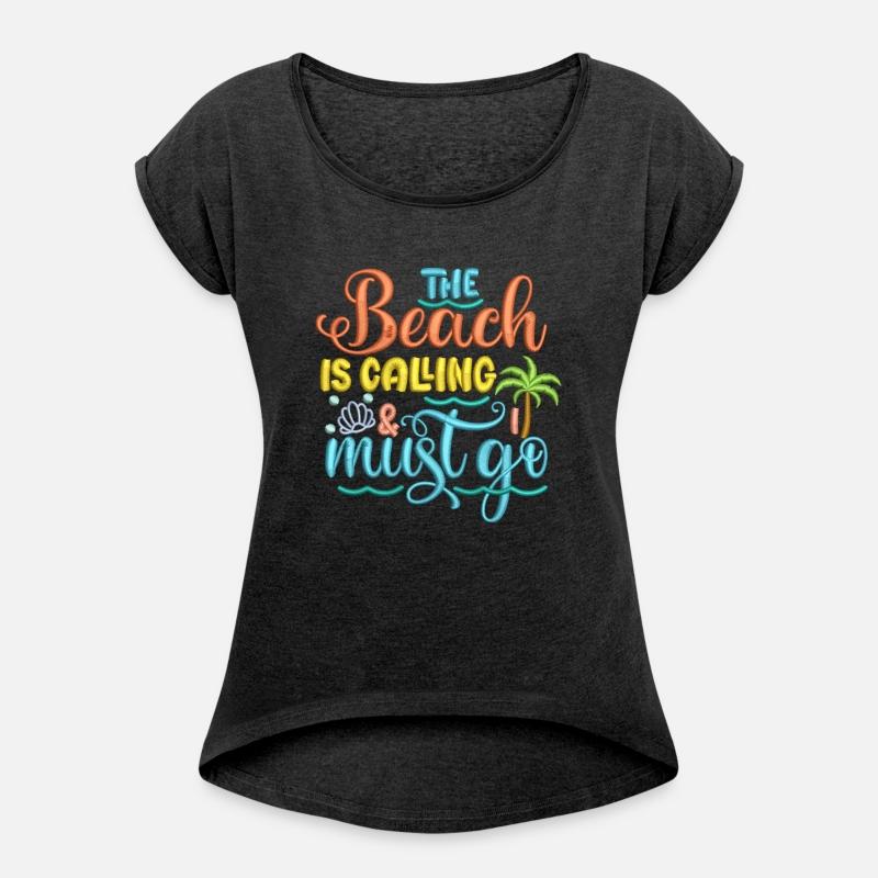 The Beach is Calling I Must Go Embroidery Effect