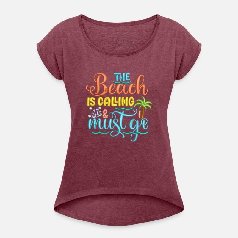 The Beach is Calling I Must Go Embroidery Effect