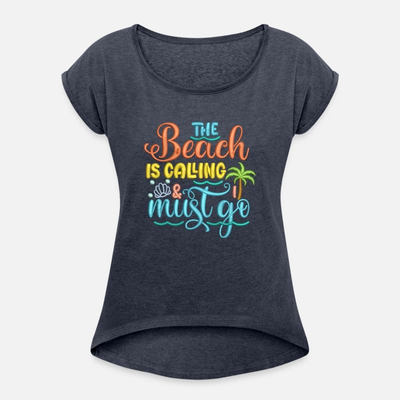 The Beach is Calling I Must Go Embroidery Effect