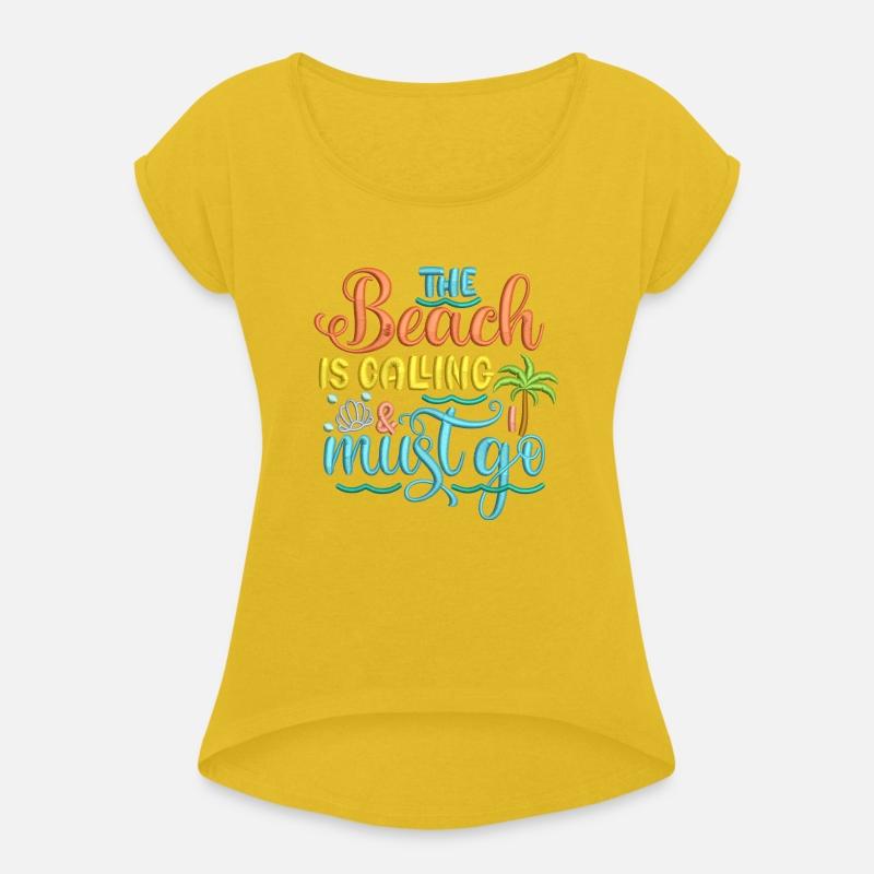 The Beach is Calling I Must Go Embroidery Effect