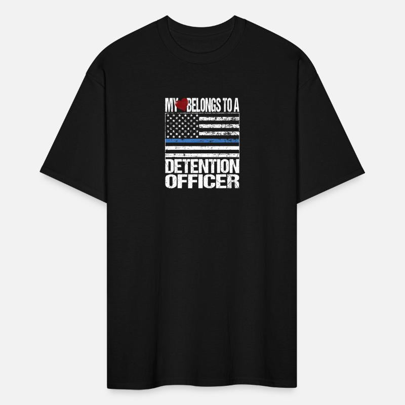 Thin Blue Line Flag - Detention Officer Family T-S