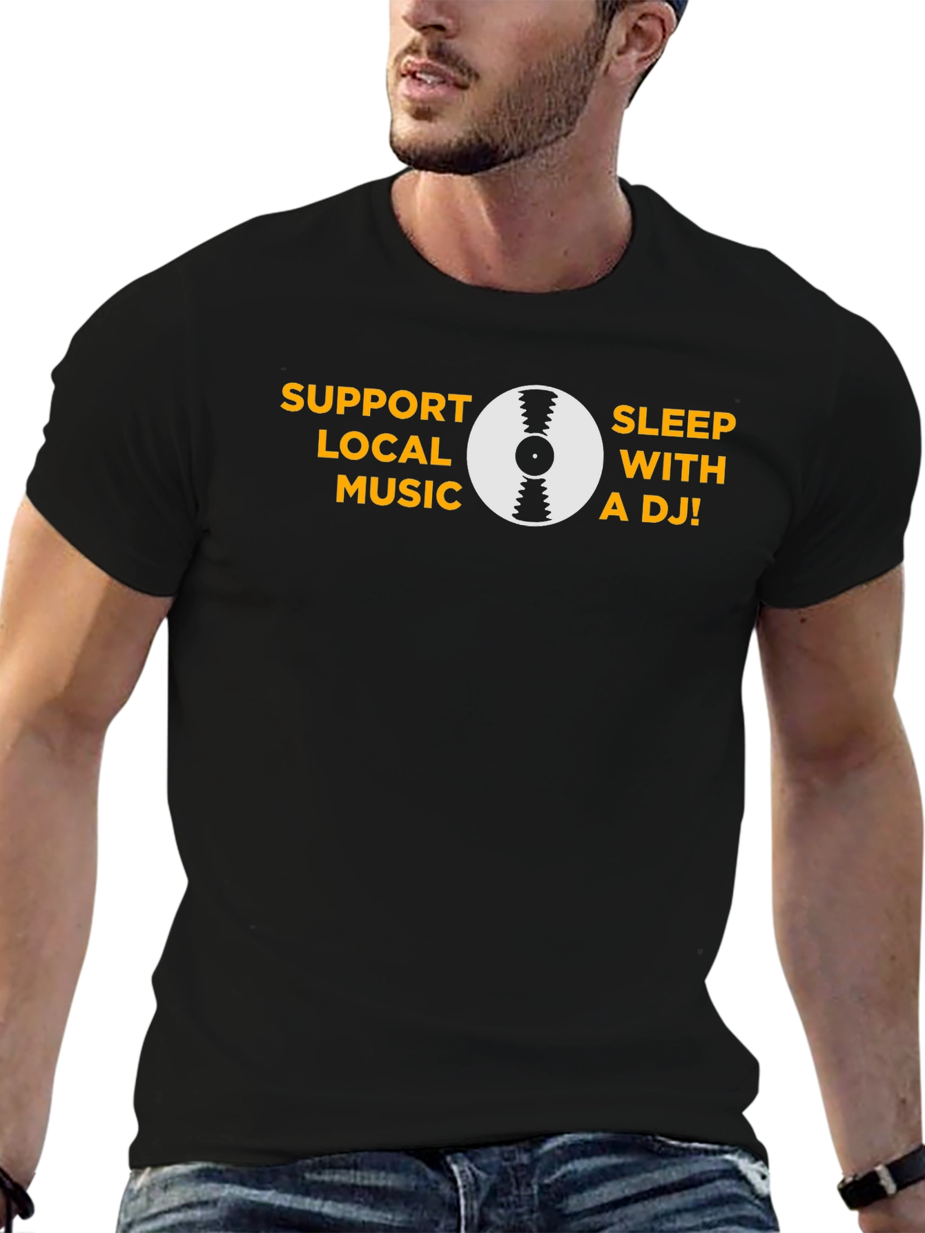 Support Local Music - Black Graphic T-Shirt