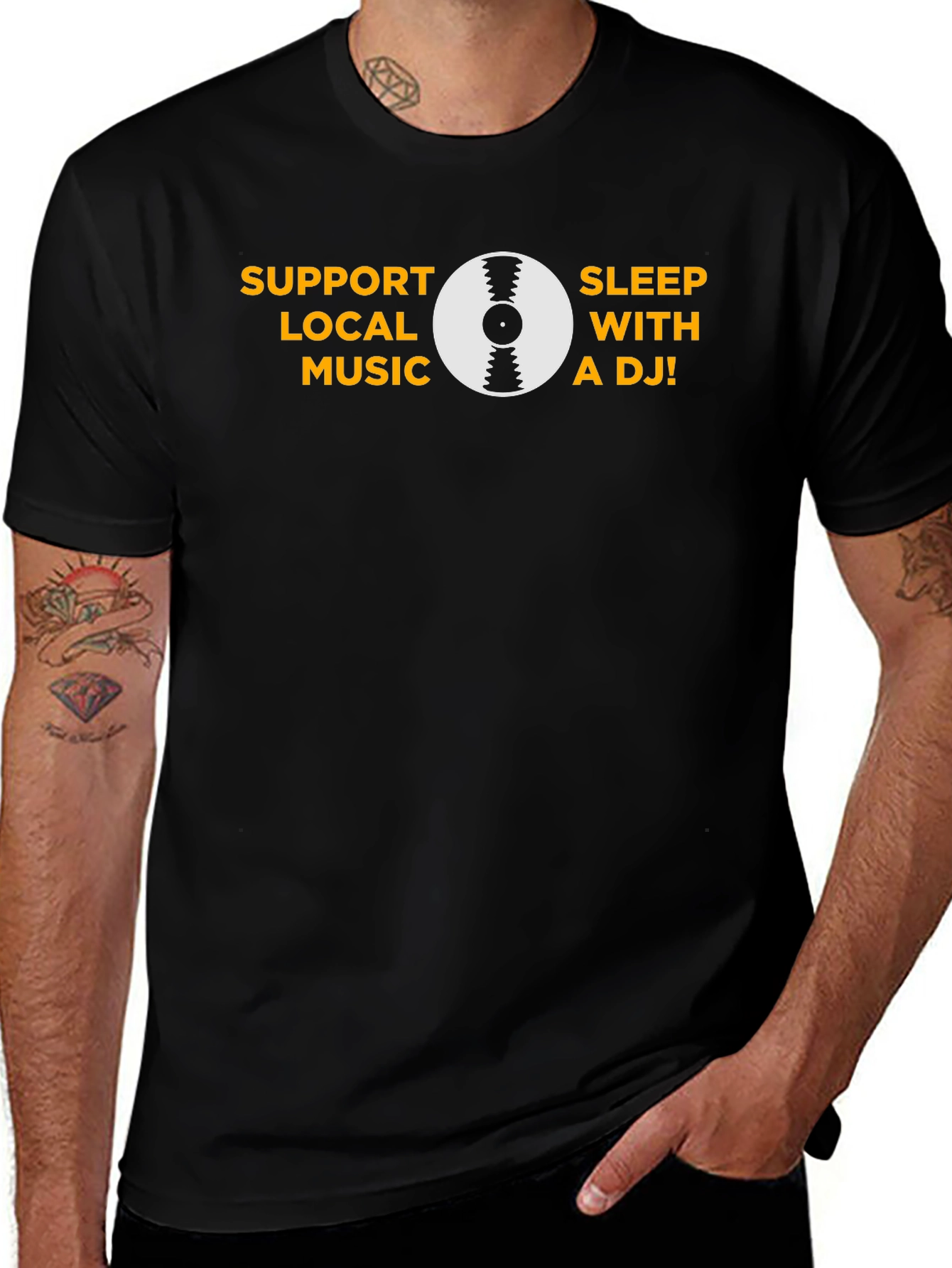 Support Local Music - Black Graphic T-Shirt