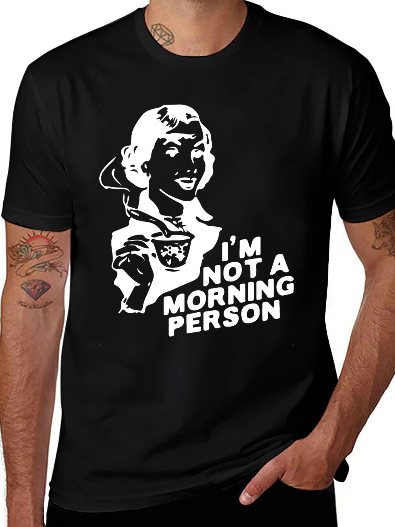Im Not a Morning Person T-Shirt - Black
