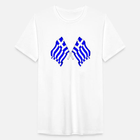 Two flags of Greece crossed