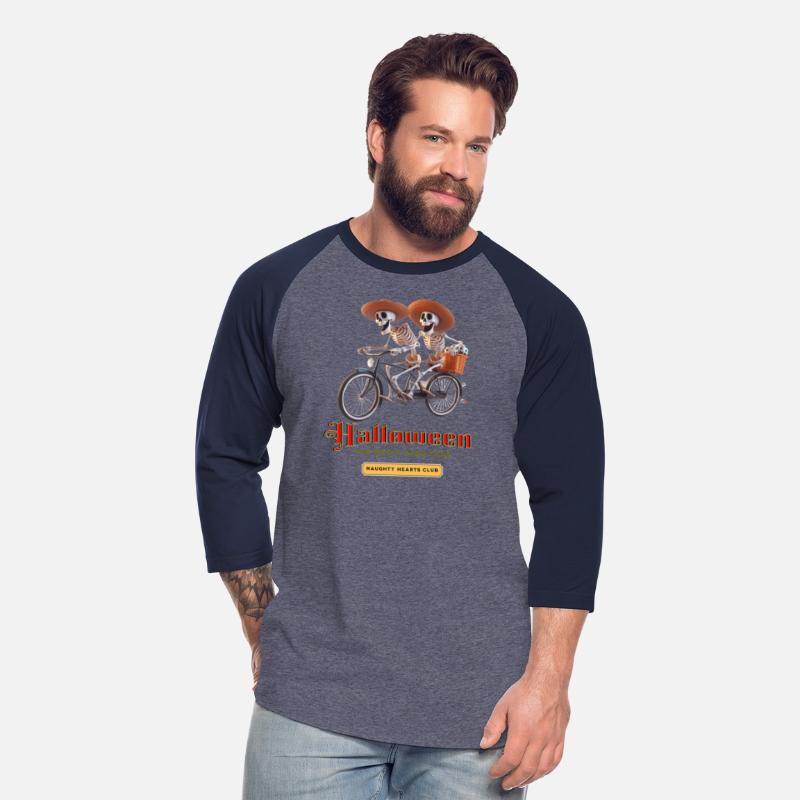 two skeletons traveling by bicycle