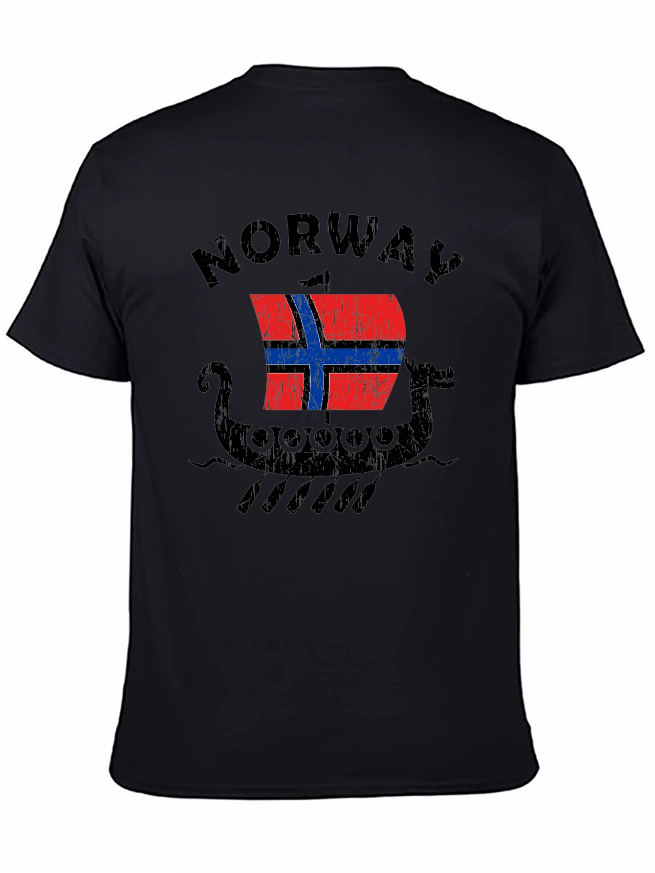 Norway Viking Ship T-Shirt - Distressed Graphic Tee