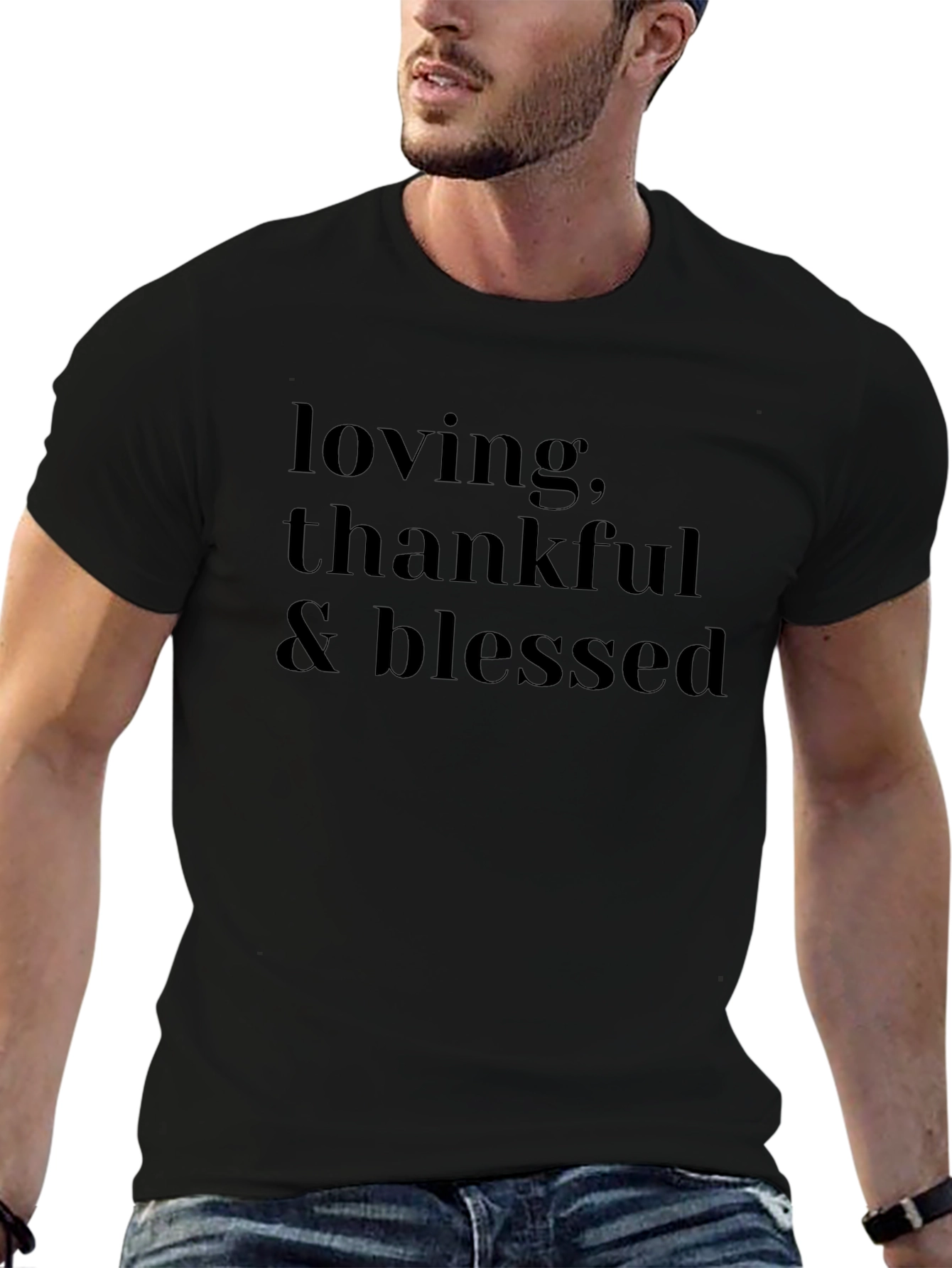 Loving Thankful & Blessed Black T-Shirt