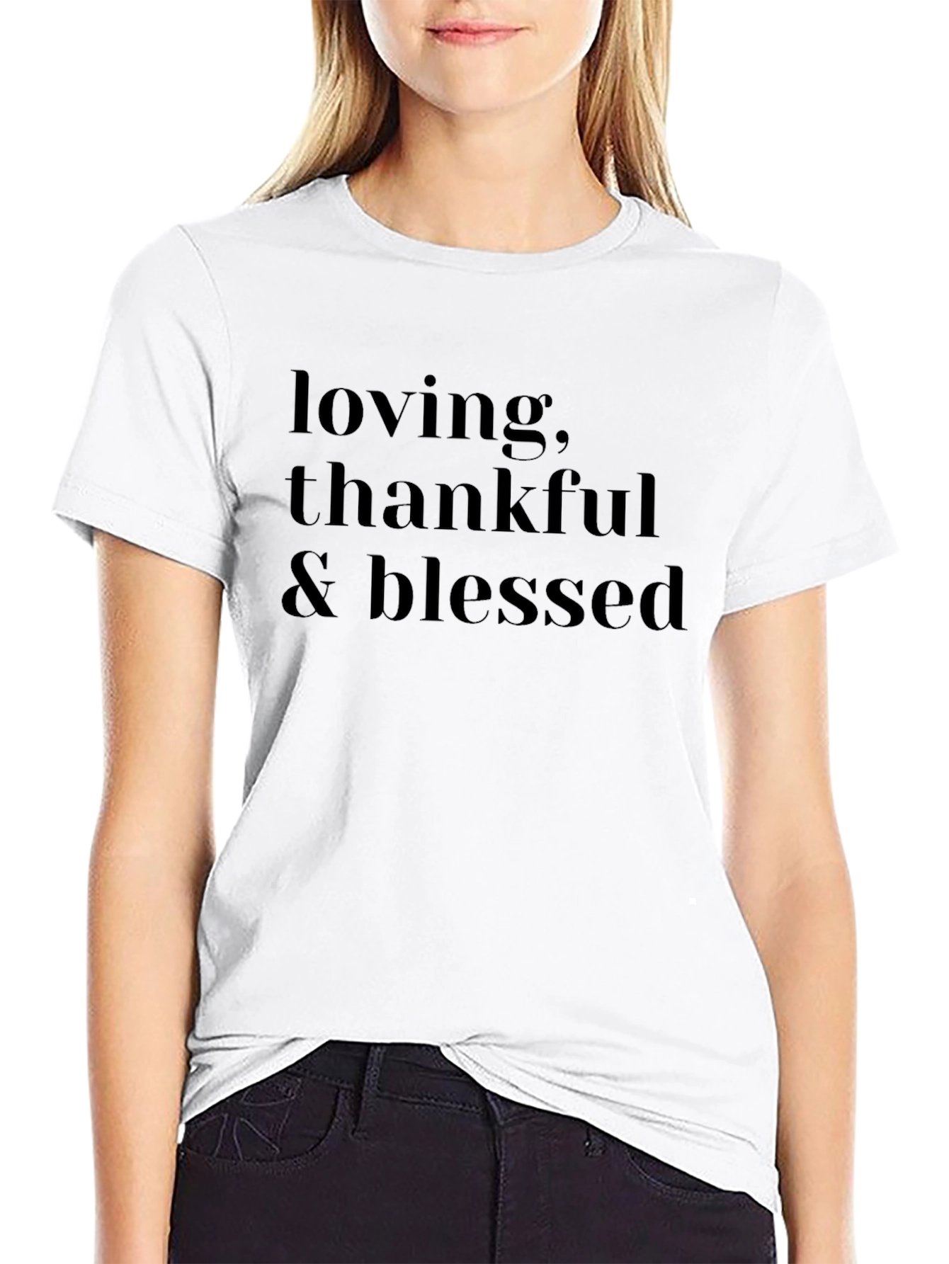 Loving Thankful & Blessed Black T-Shirt