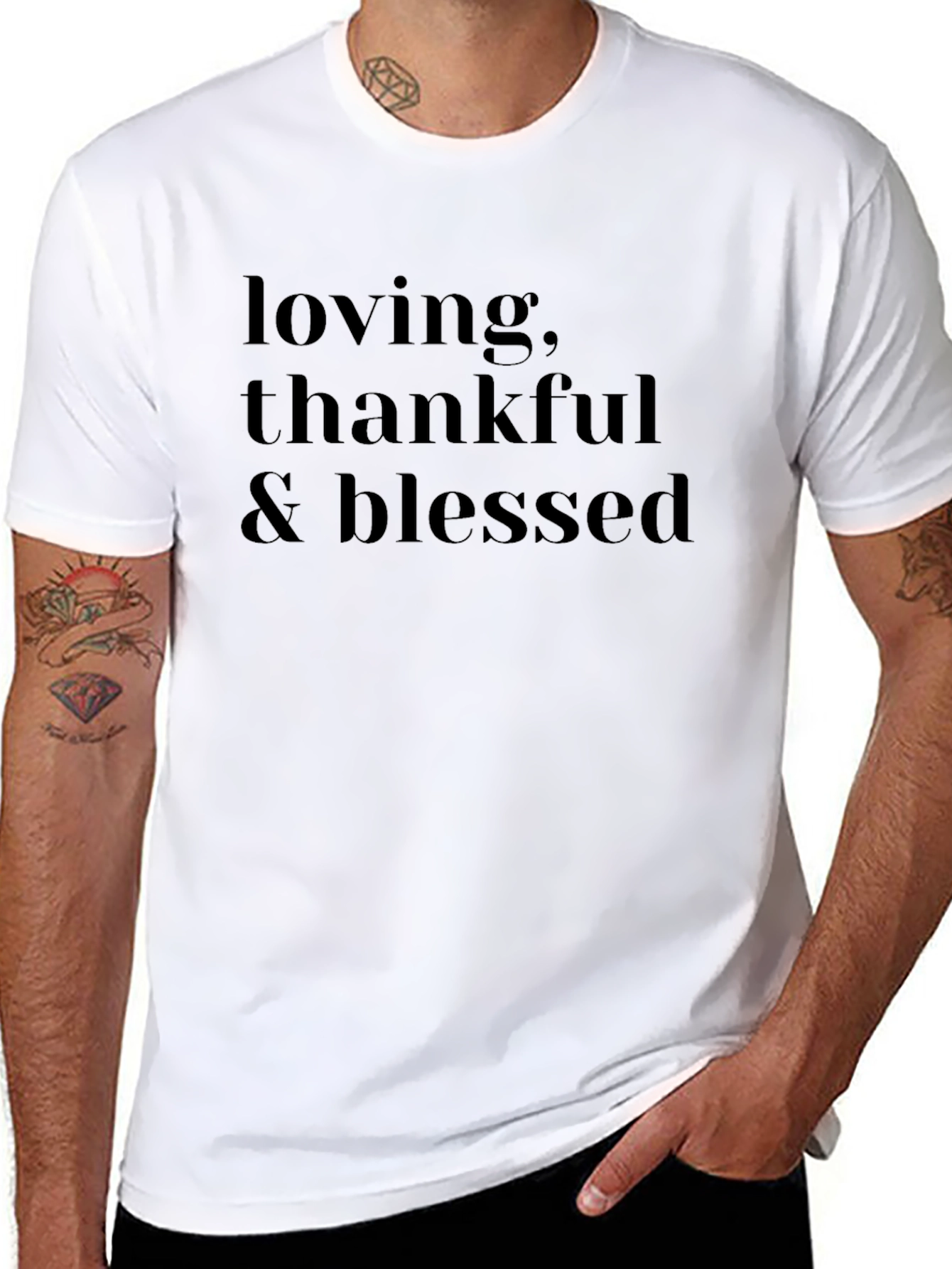 Loving Thankful & Blessed Black T-Shirt