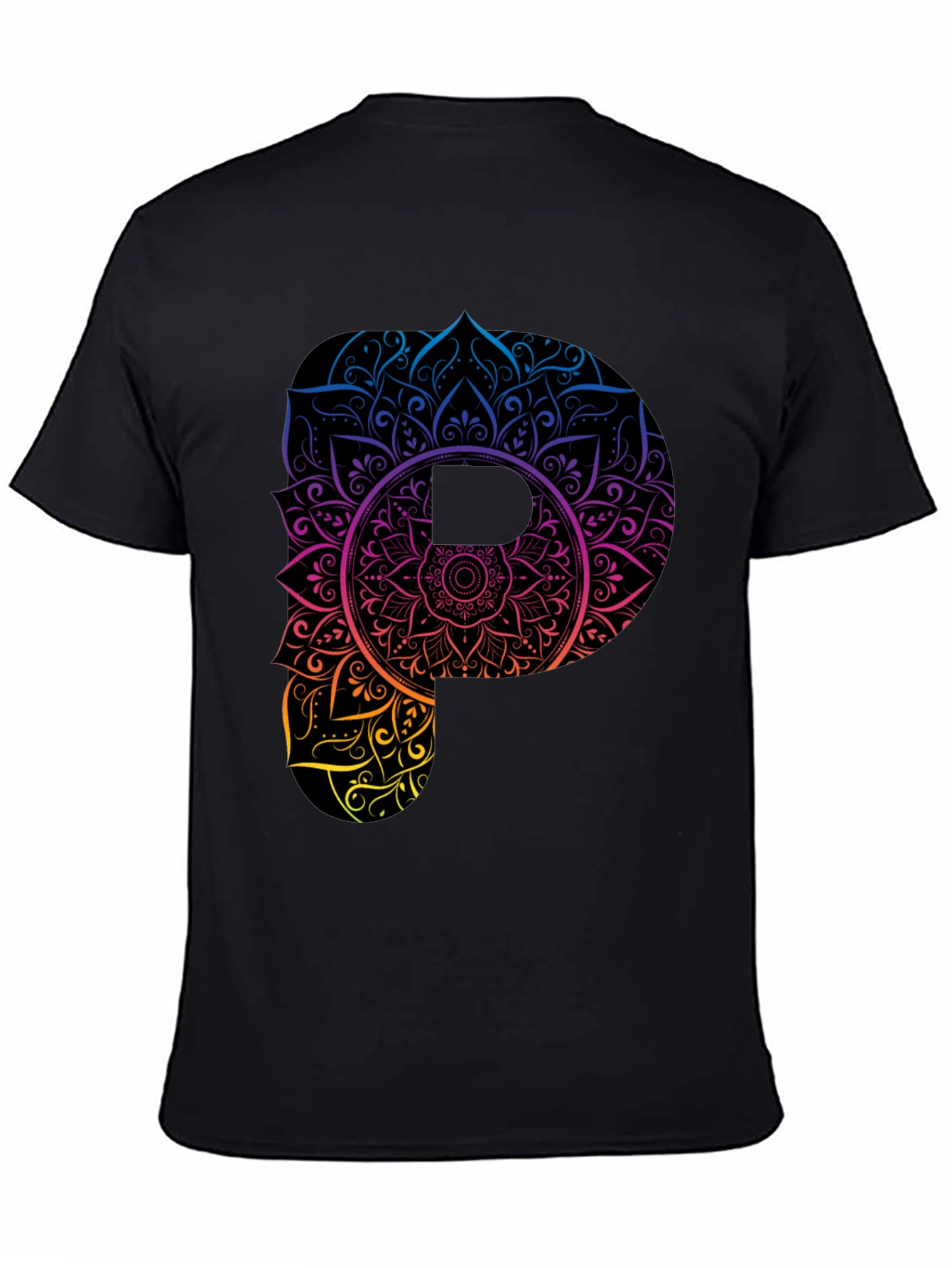Mandala P Graphic Black T-Shirt