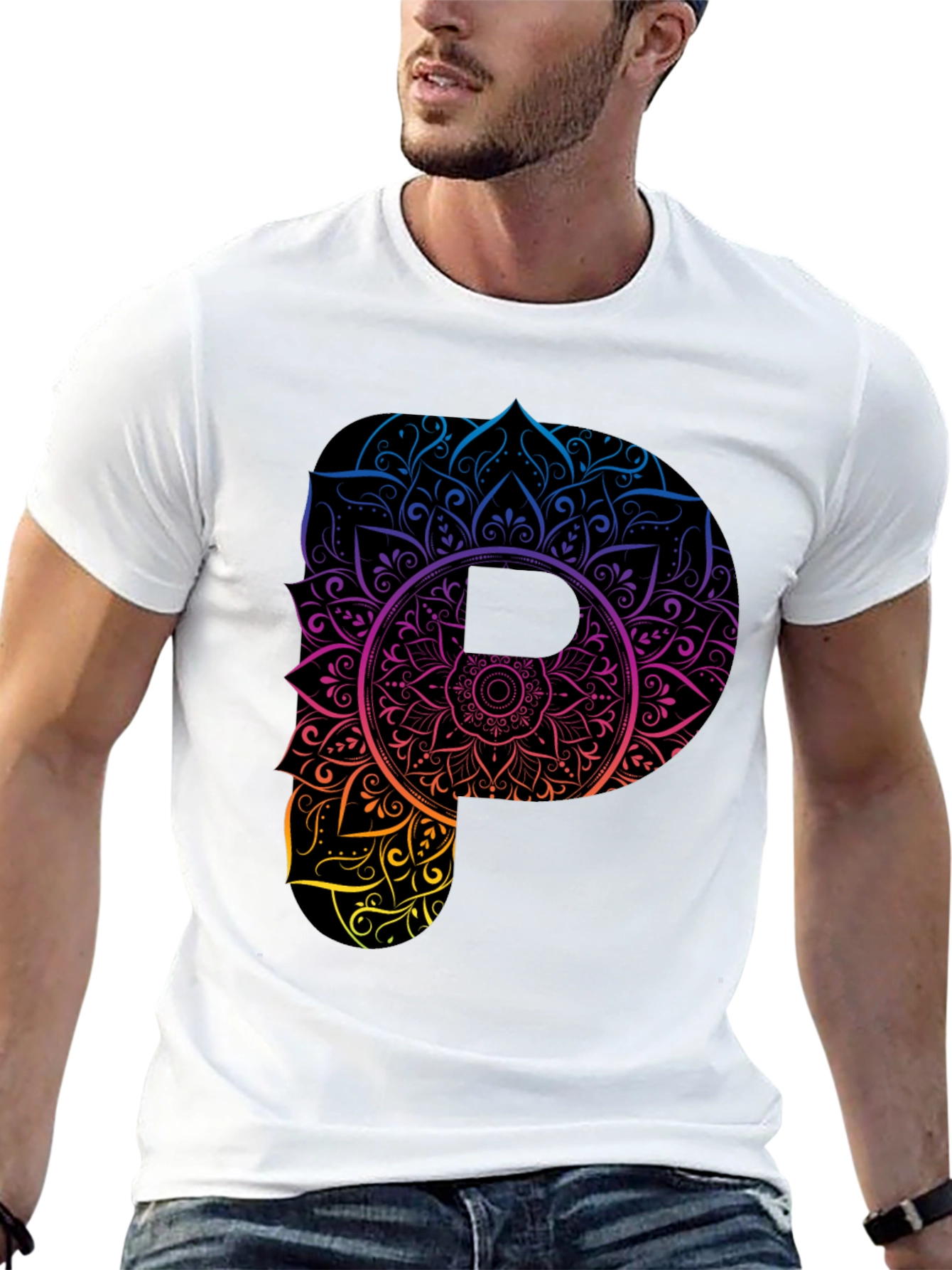 Mandala P Graphic Black T-Shirt