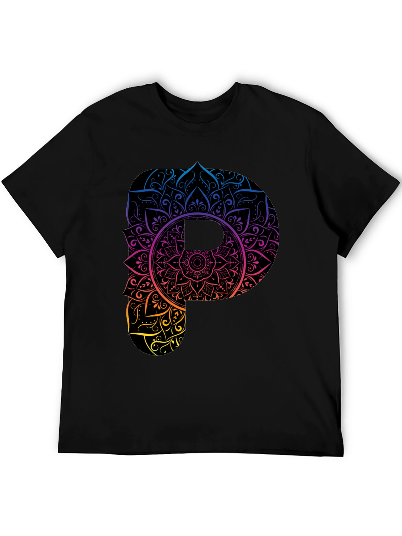 Mandala P Graphic Black T-Shirt