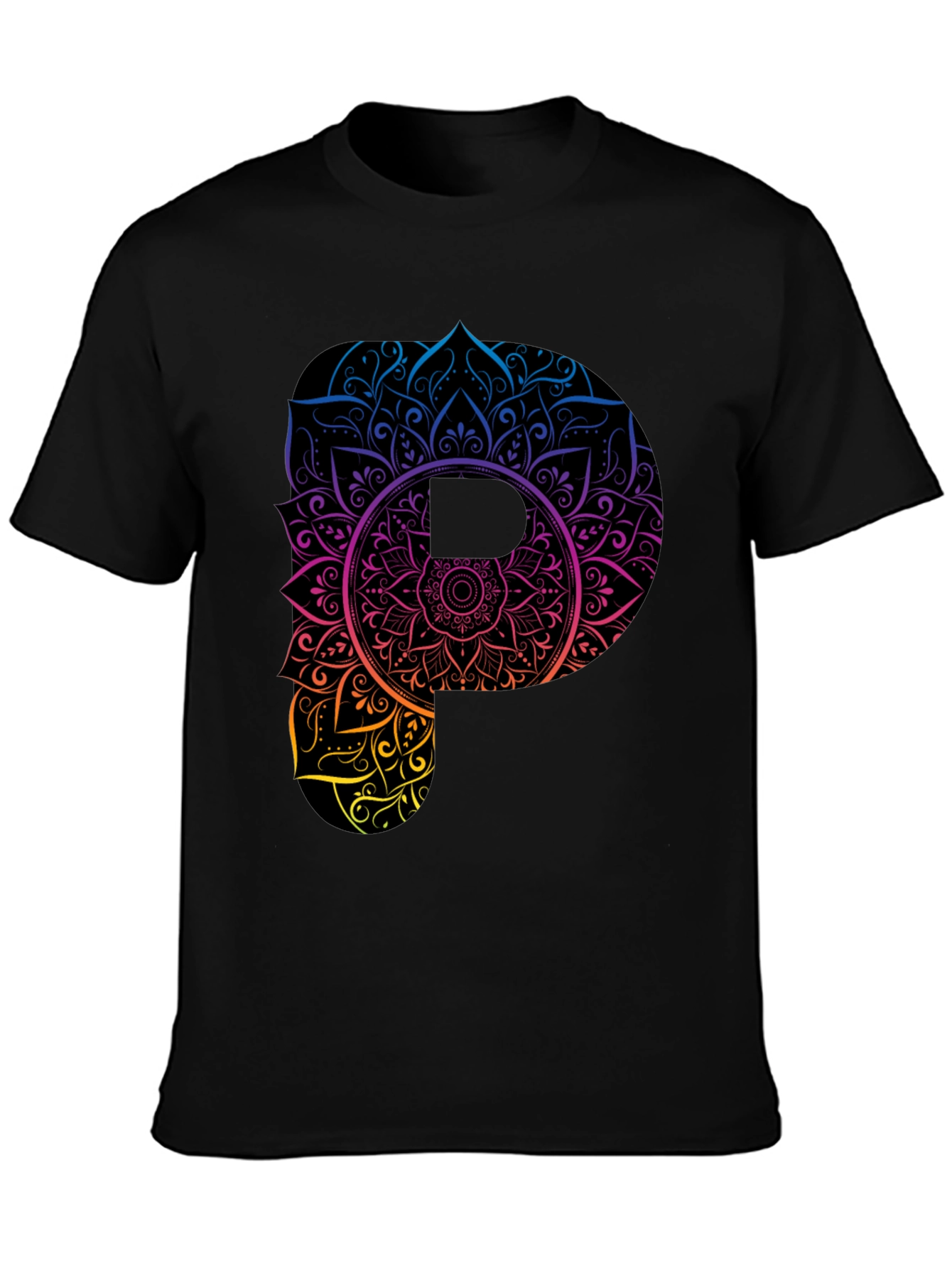 Mandala P Graphic Black T-Shirt