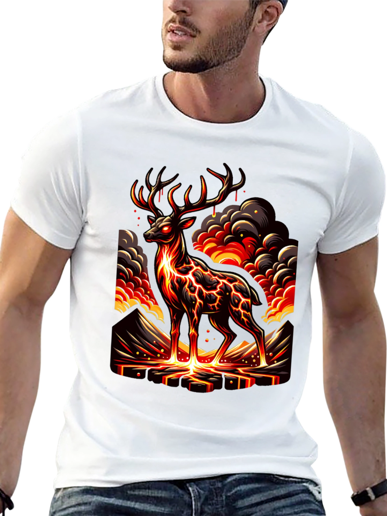 Lava Deer Graphic Tee - Mens Black T-Shirt