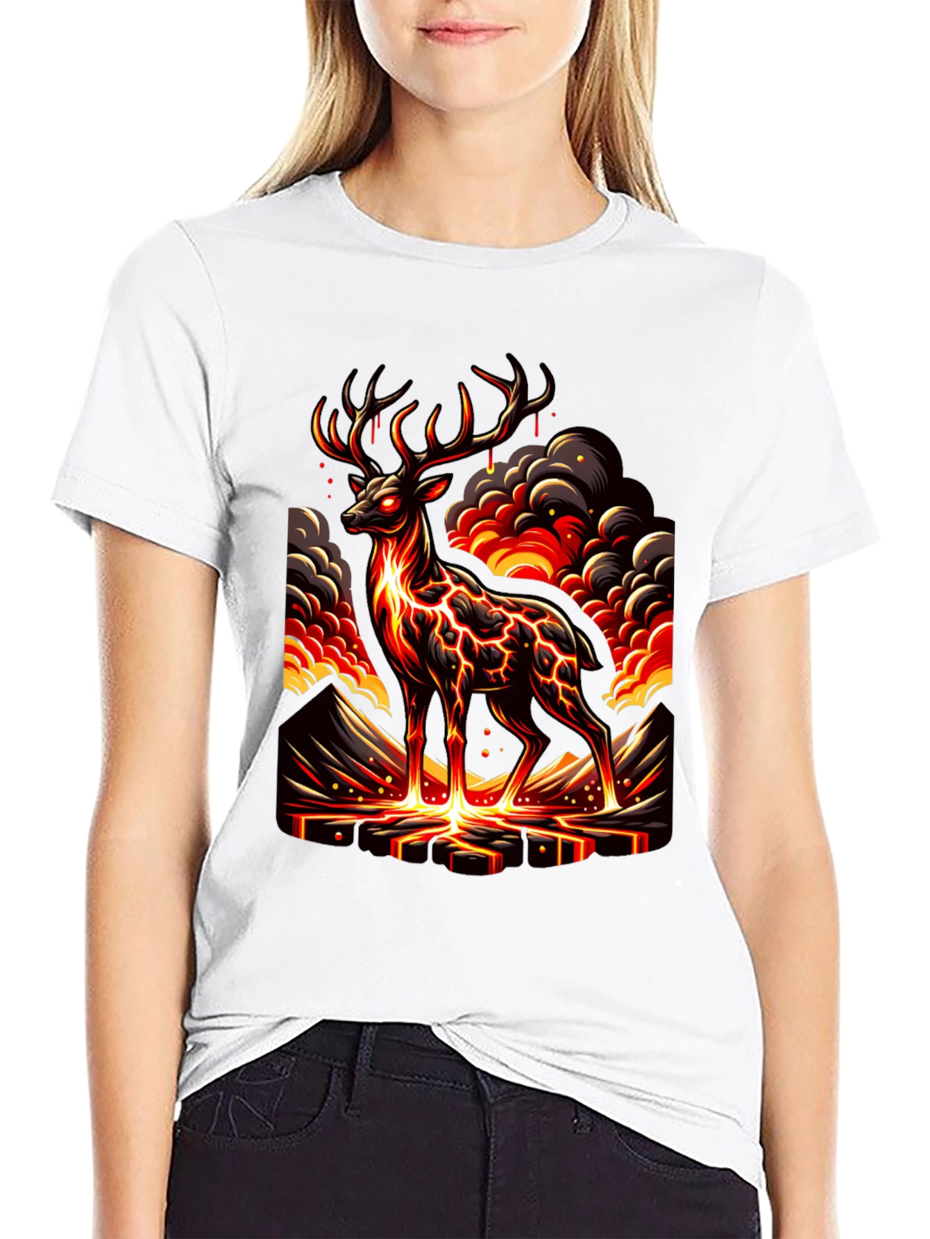 Lava Deer Graphic Tee - Mens Black T-Shirt