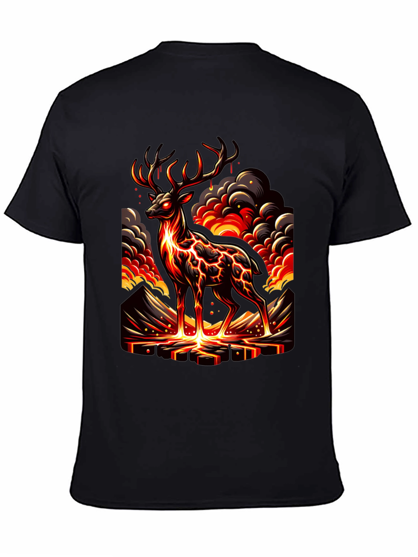 Lava Deer Graphic Tee - Mens Black T-Shirt