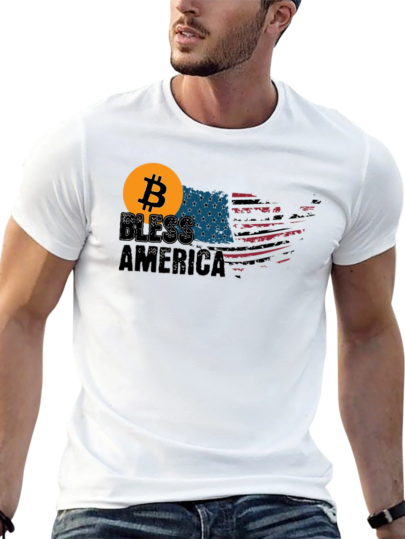 Bitcoin Bless America T-Shirt - Patriotic Crypto Tee