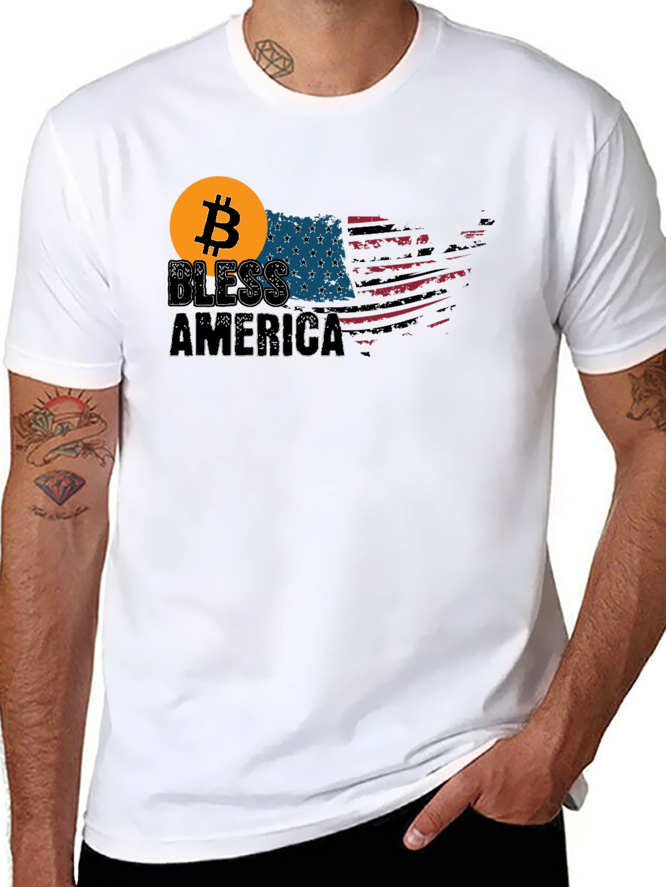 Bitcoin Bless America T-Shirt - Patriotic Crypto Tee