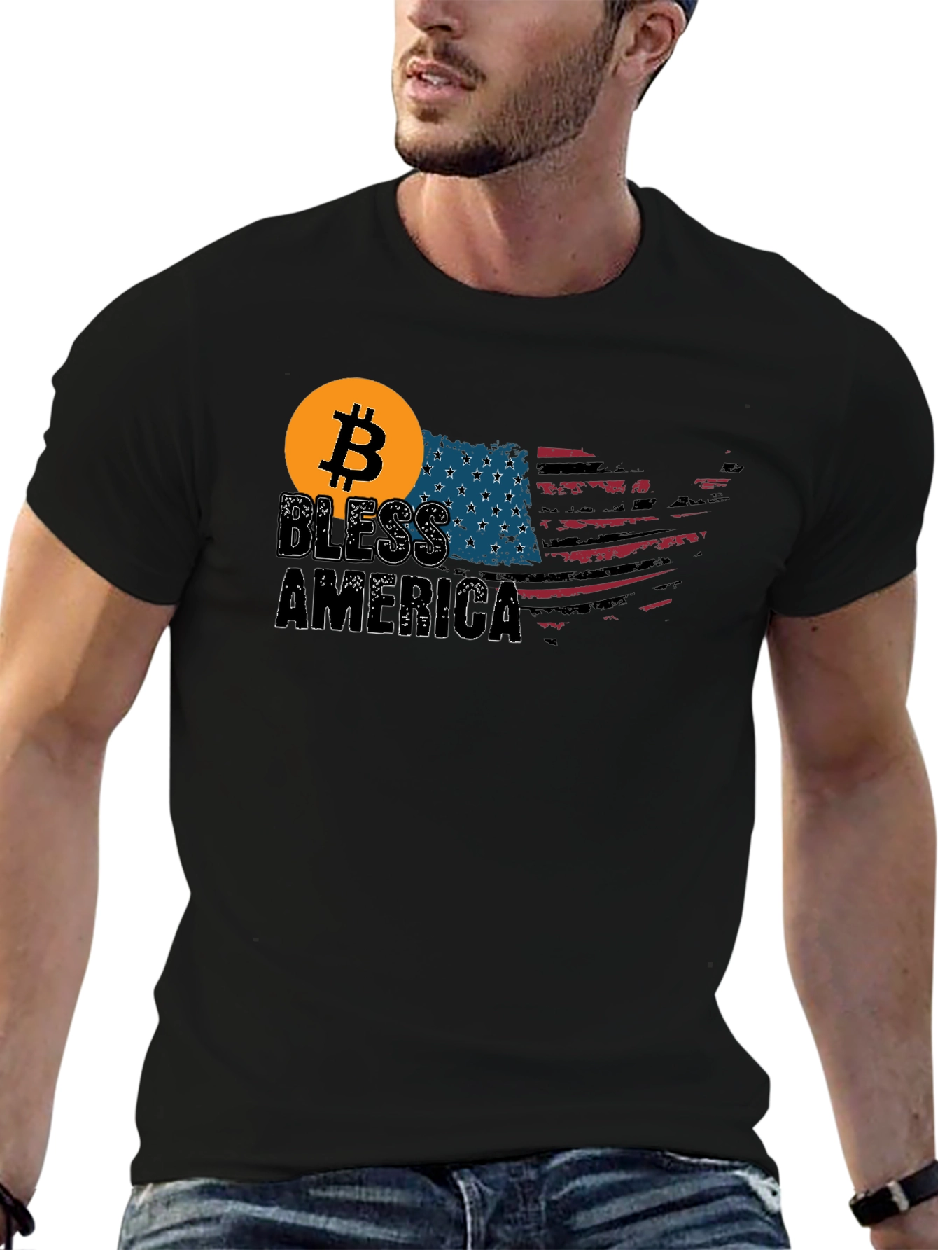 Bitcoin Bless America T-Shirt - Patriotic Crypto Tee