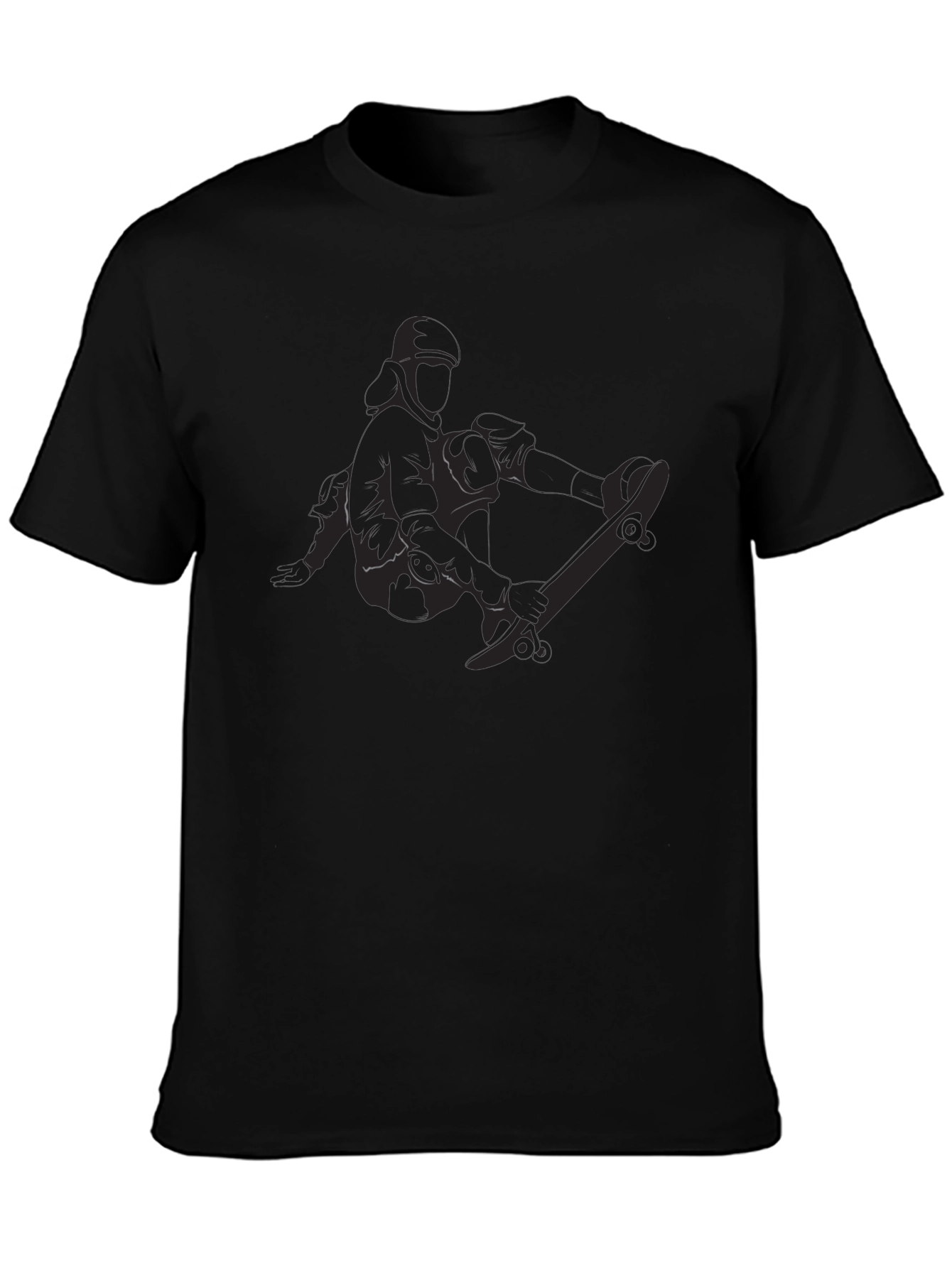 Skateboarder Graphic Black T-Shirt