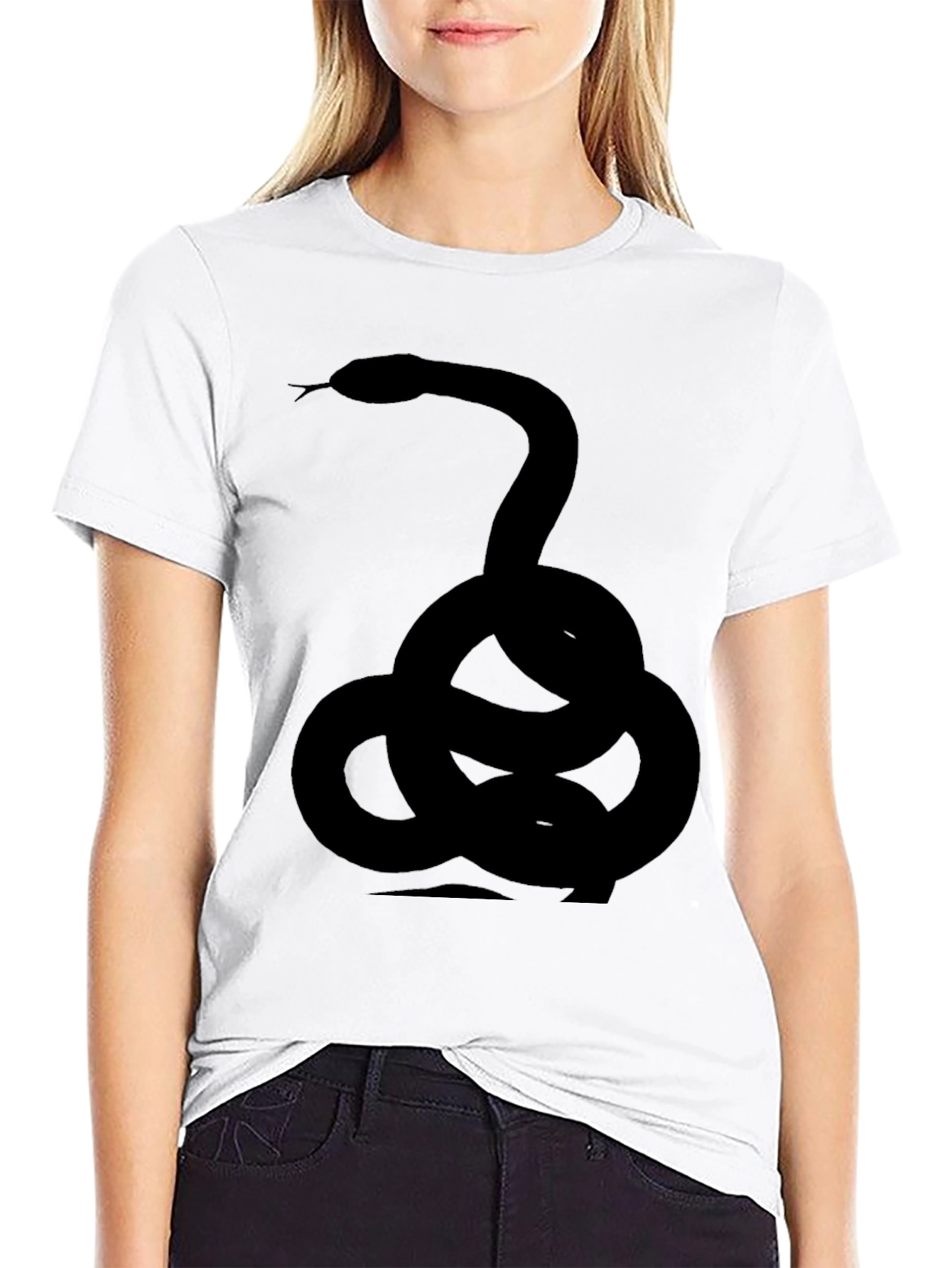 Coiled Snake Graphic Tee - Black