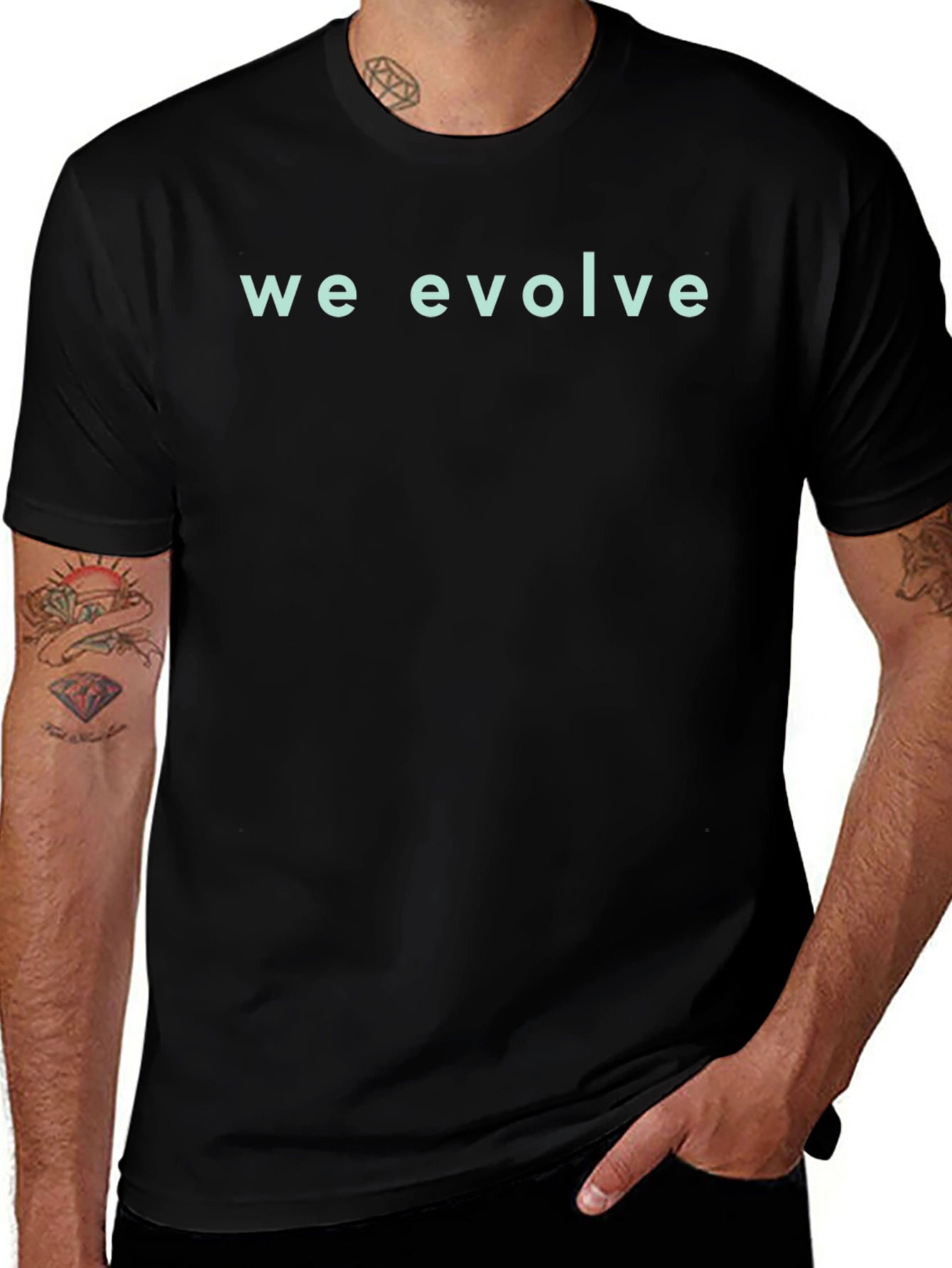We Evolve Graphic Tee - Soft Black Cotton