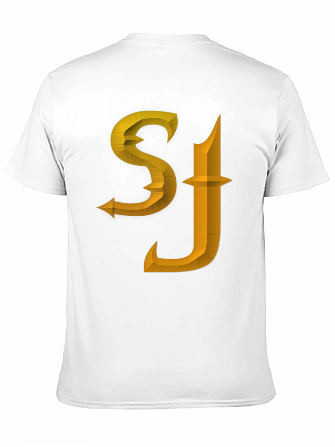 SJ Initials Black Tee - Modern Design