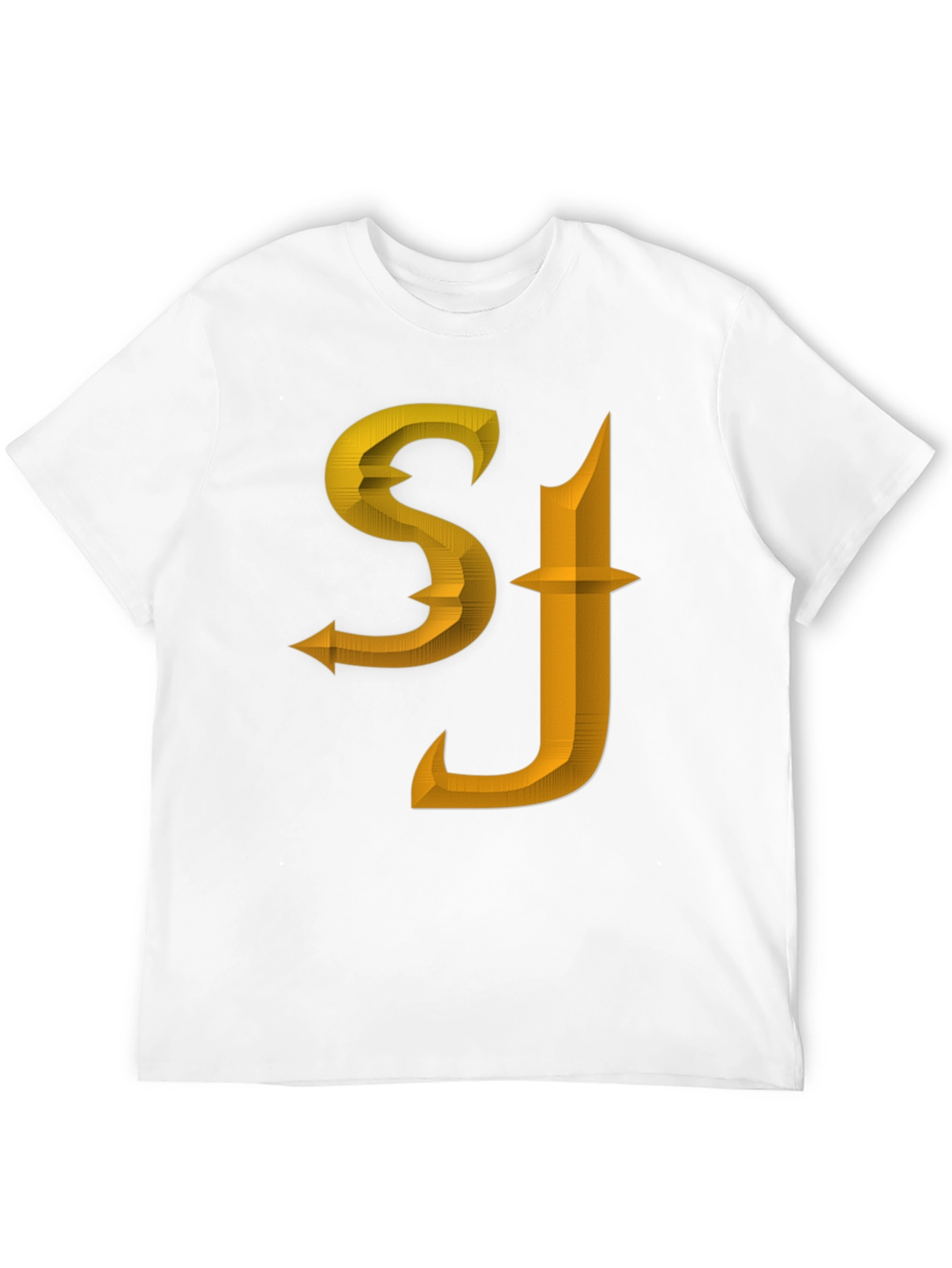 SJ Initials Black Tee - Modern Design