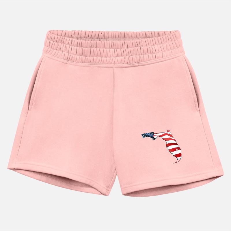 USA Flag in Florida State Map