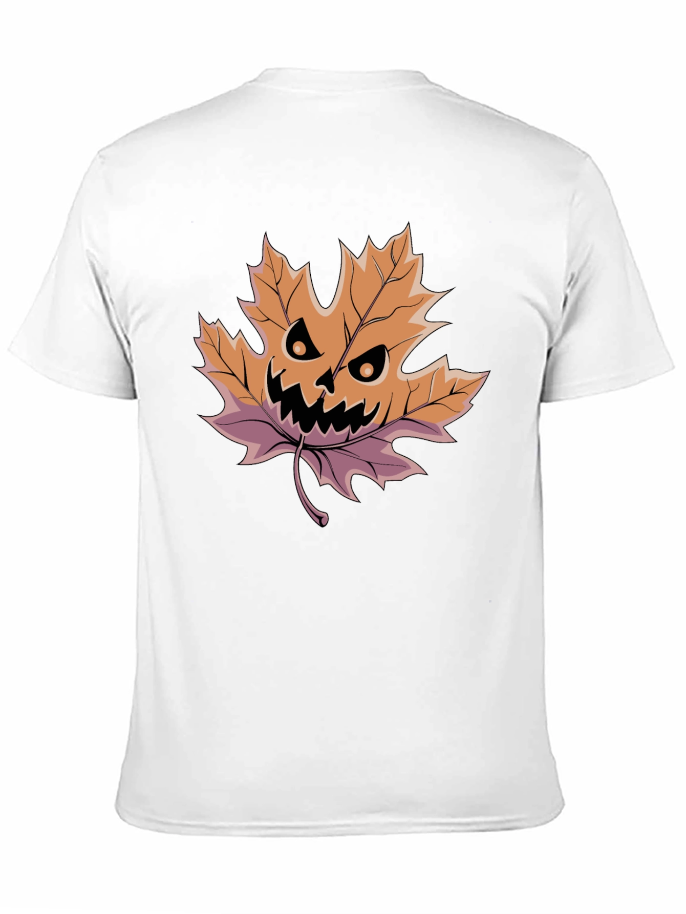 Halloween Leaf Pumpkin T-Shirt - Spooky Season Style