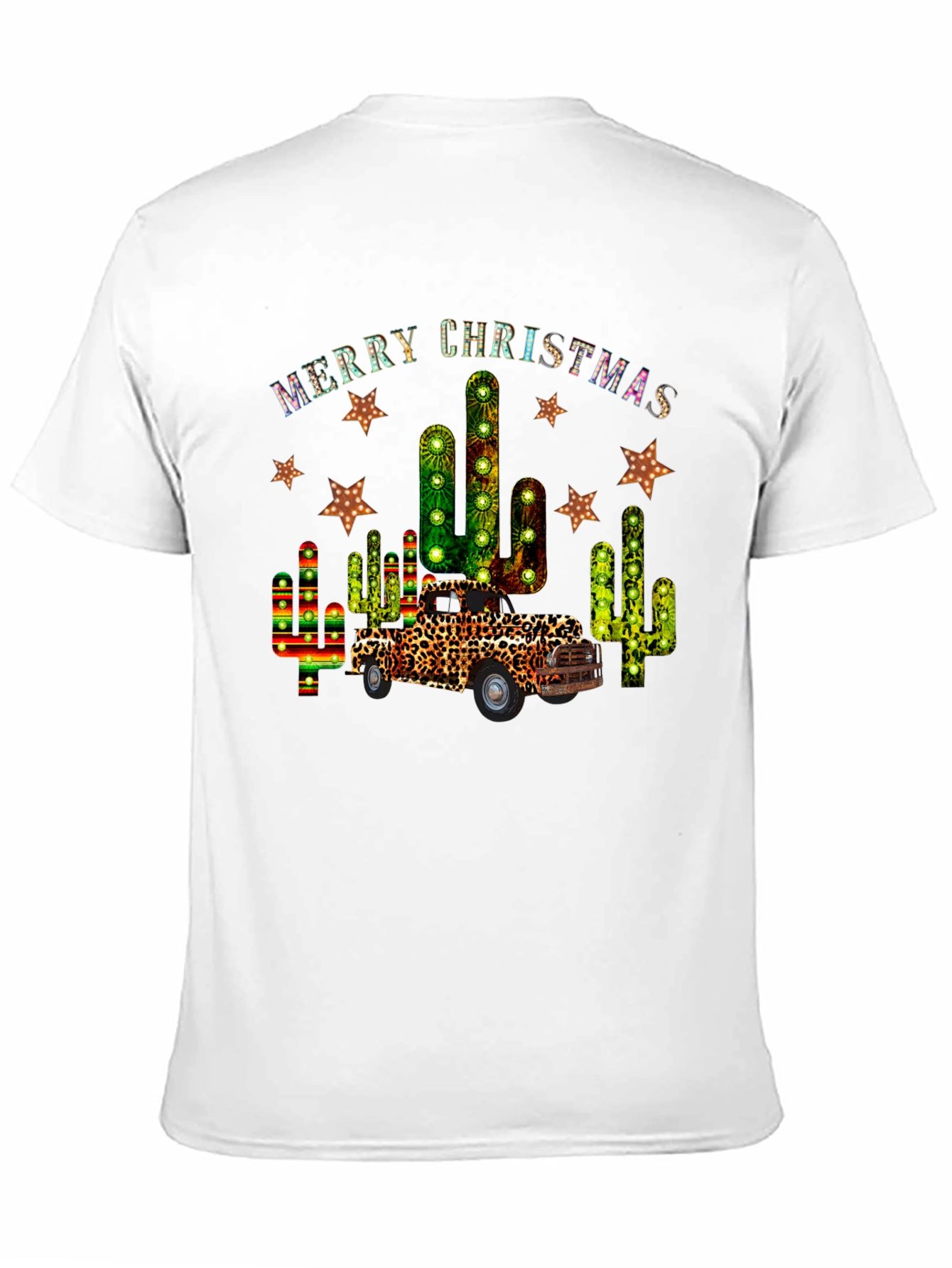 Merry Christmas Cactus Truck Graphic Tee