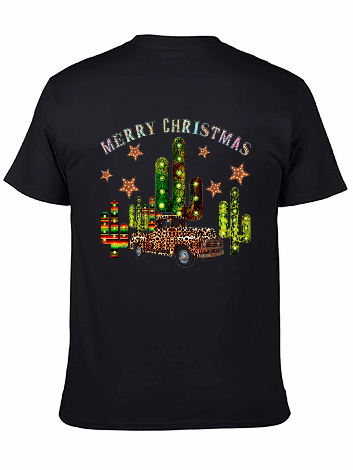Merry Christmas Cactus Truck Graphic Tee