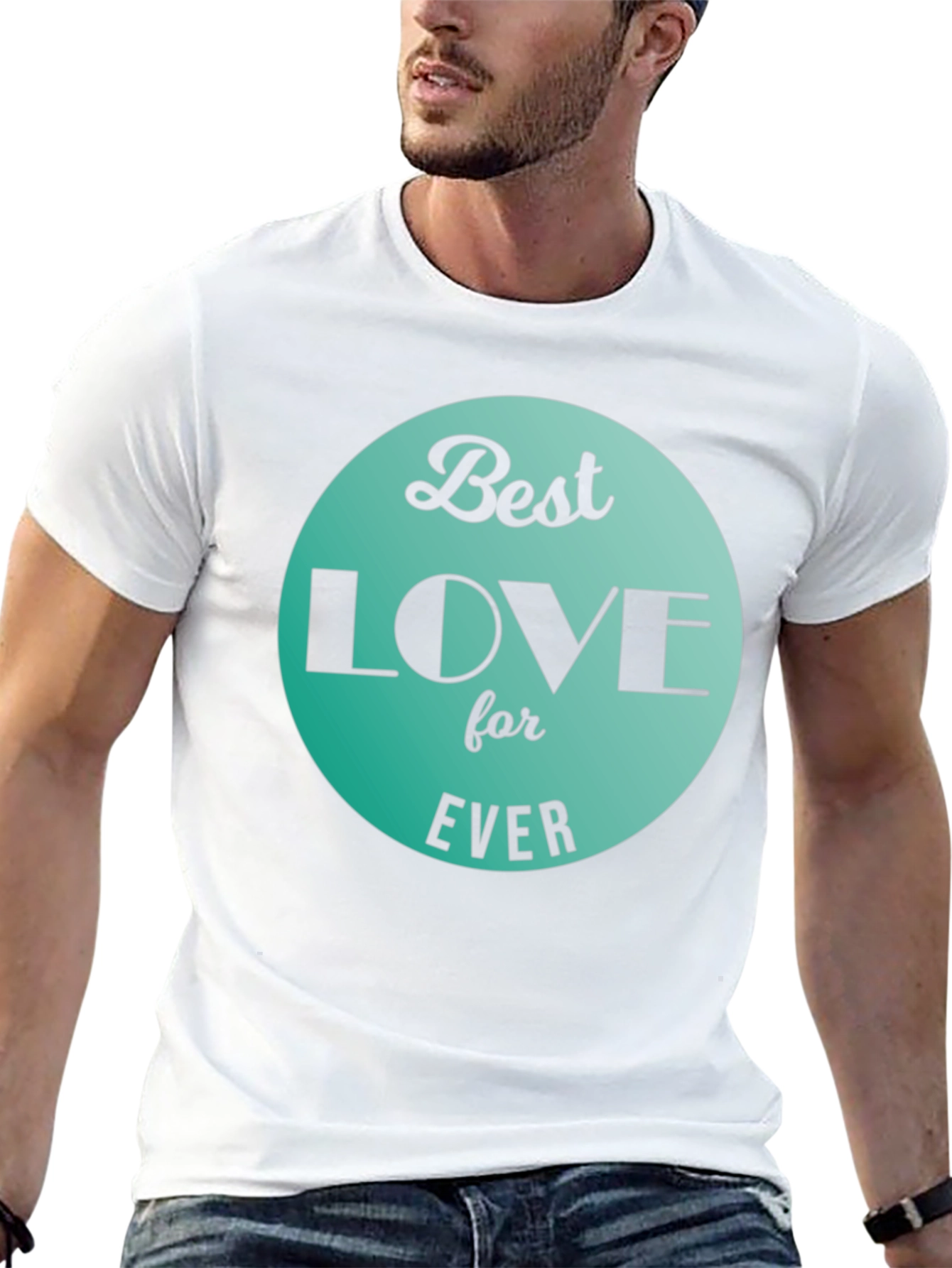 Best Love for Ever Graphic T-Shirt - Black