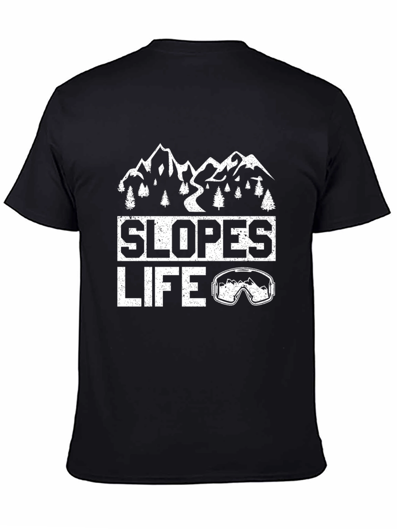 Slopes Life Graphic Tee - Black Cotton T-Shirt