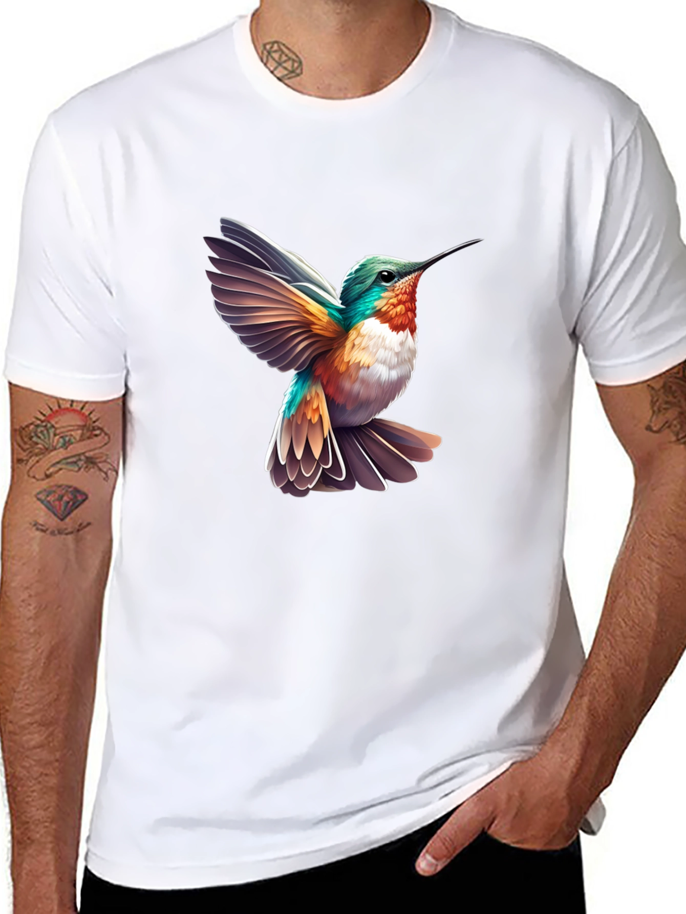 Hummingbird Graphic Black T-Shirt