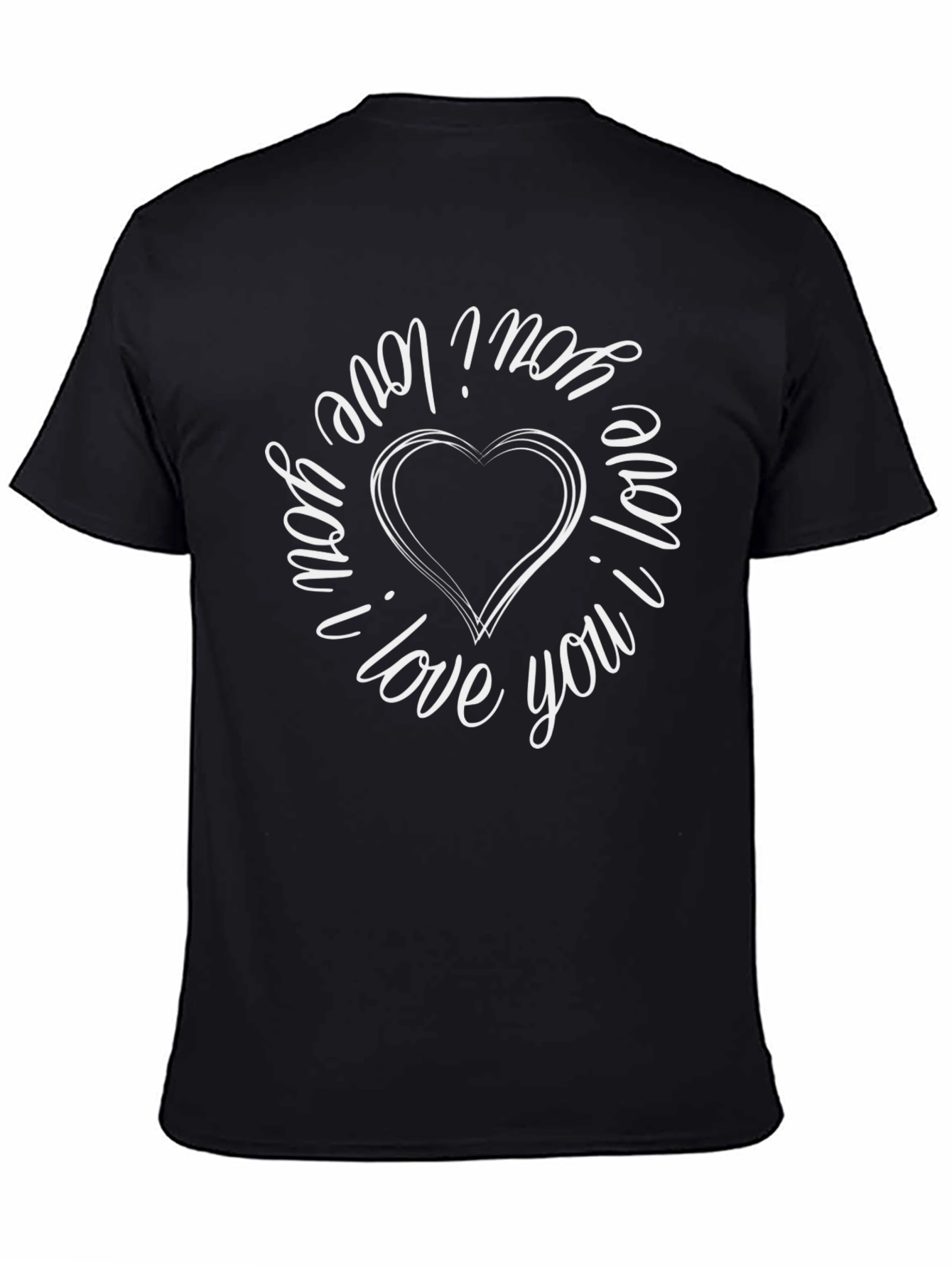 I Love You Heart Graphic Tee - Black