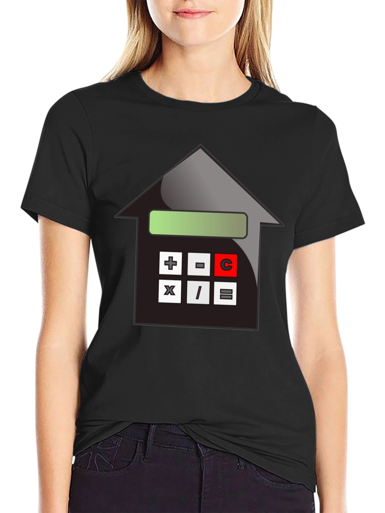 Calculator House Graphic Tee - Black