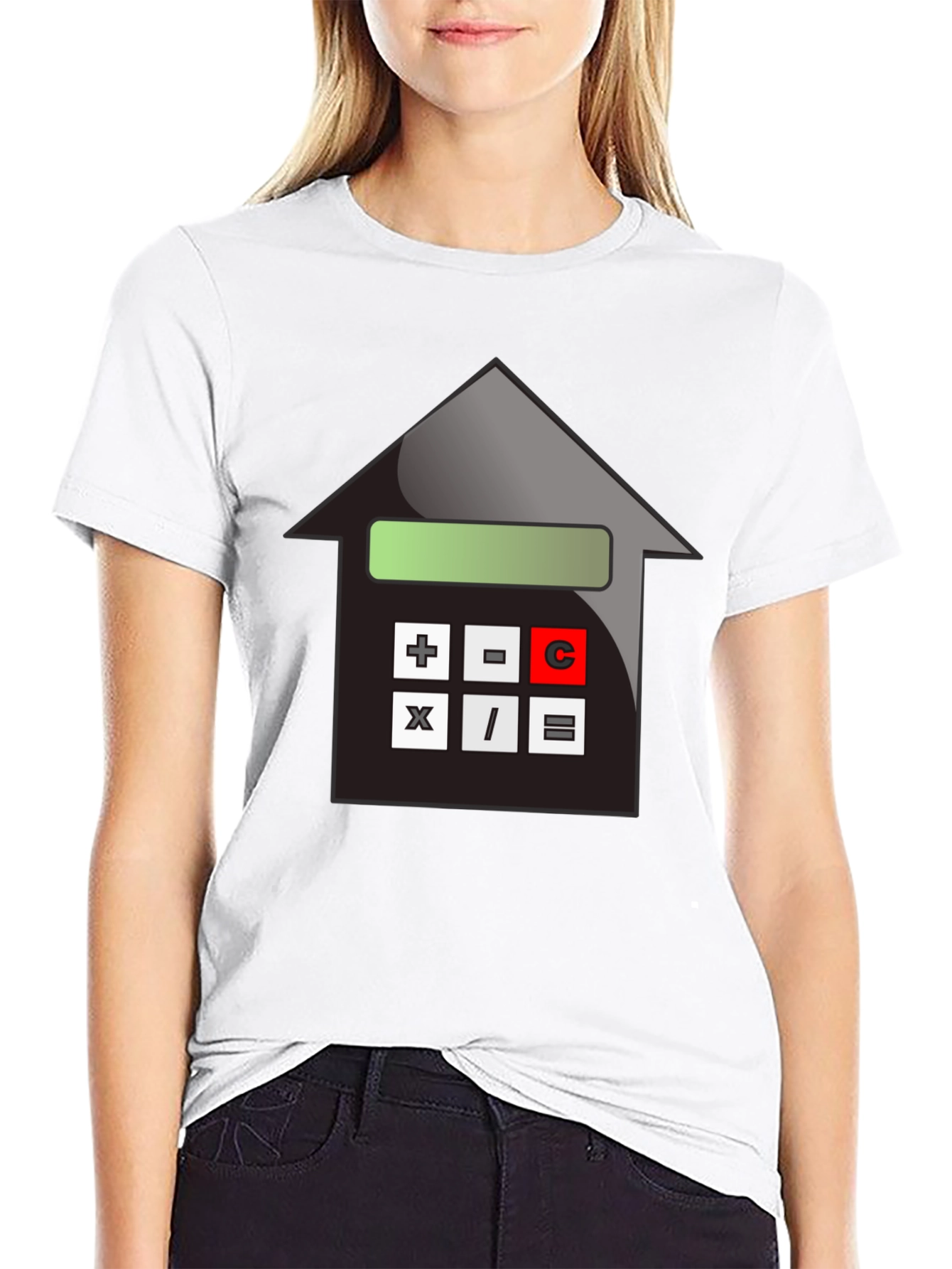Calculator House Graphic Tee - Black