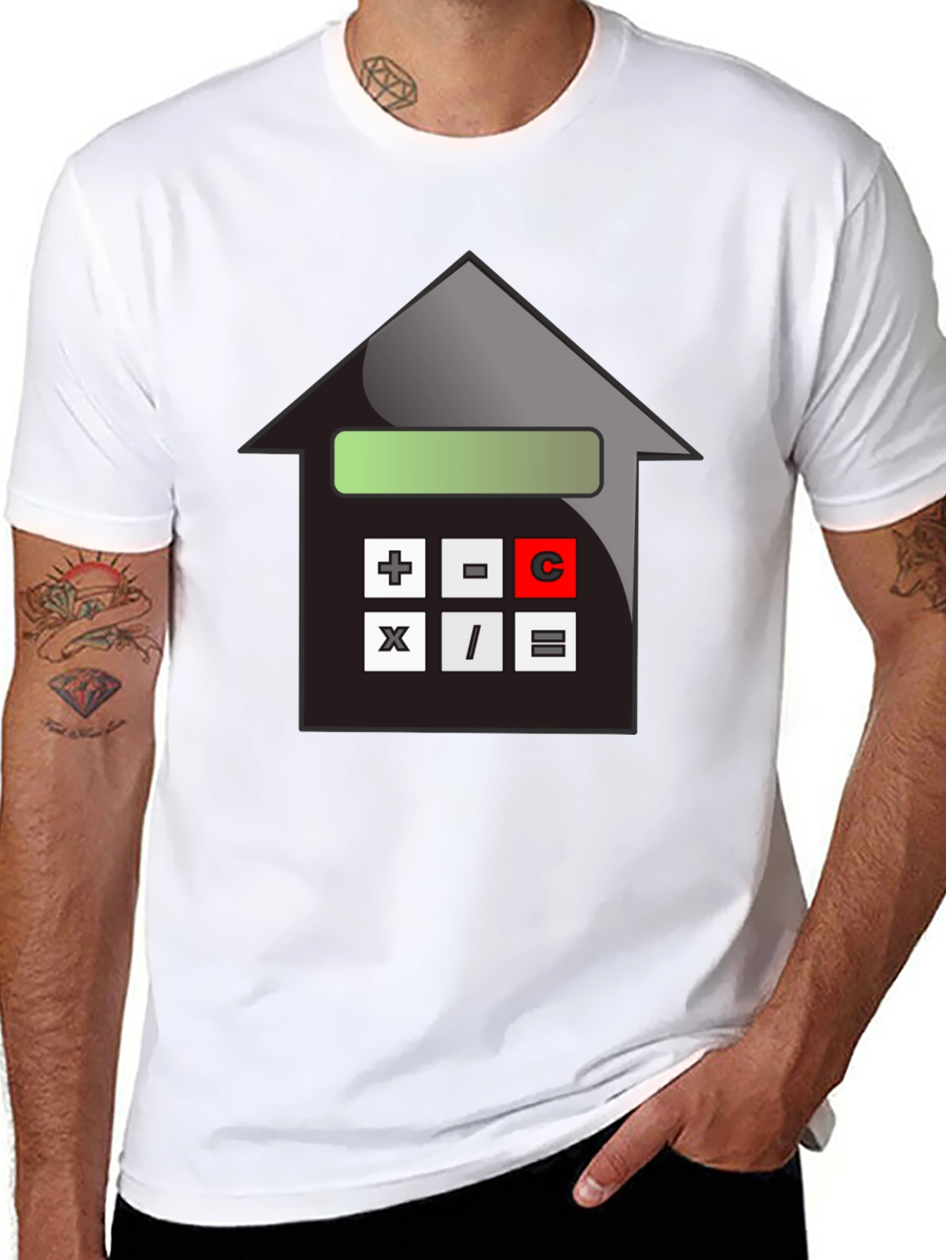 Calculator House Graphic Tee - Black