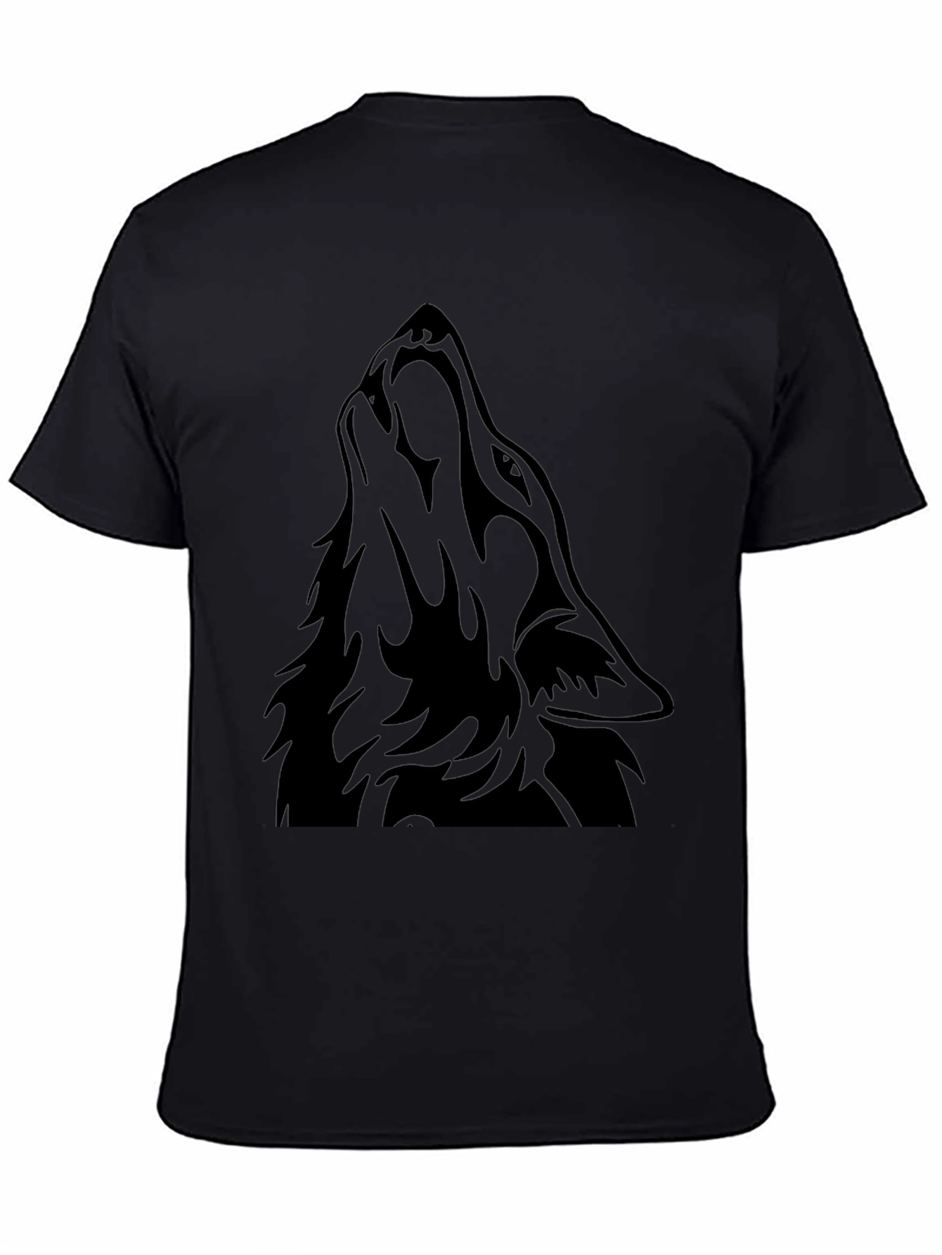 Mens Black Wolf Graphic T-Shirt