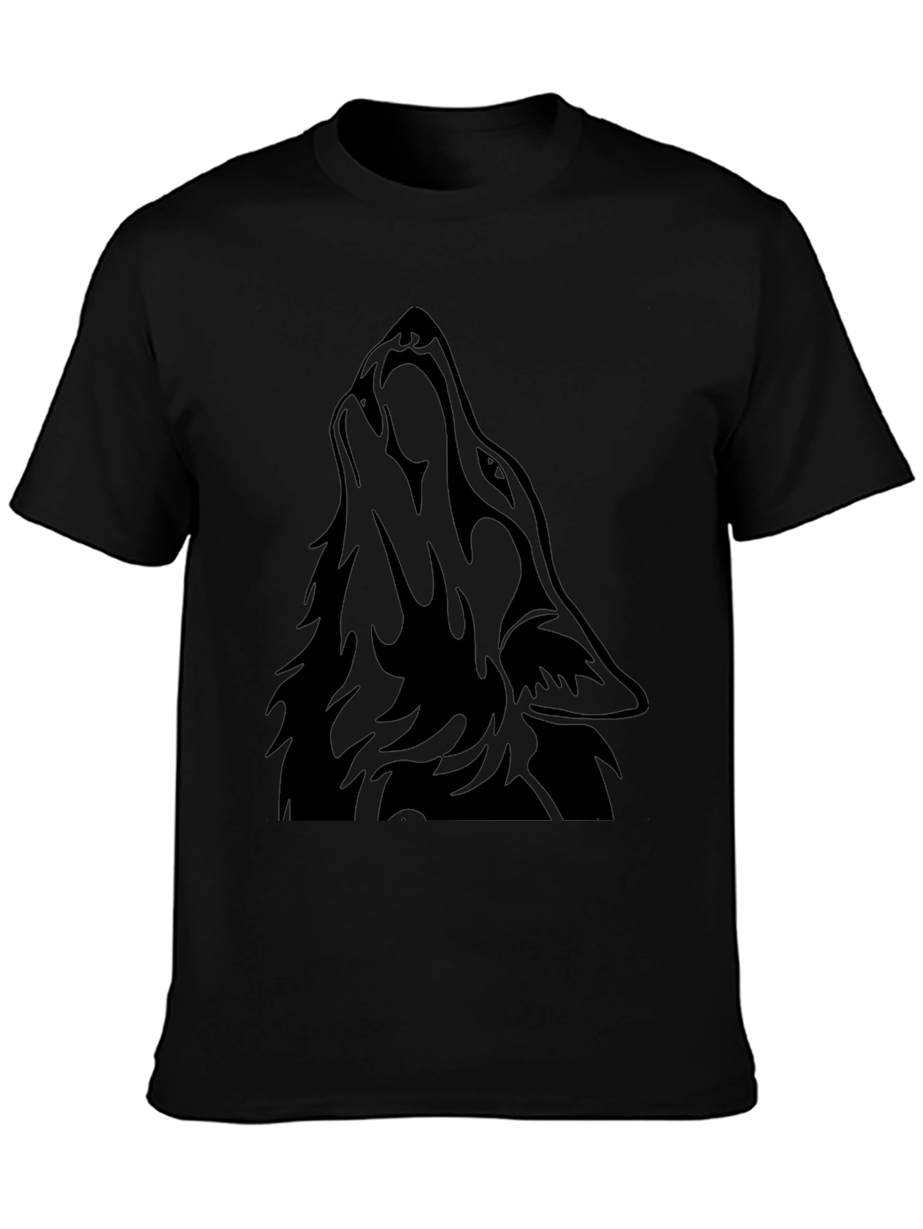 Mens Black Wolf Graphic T-Shirt
