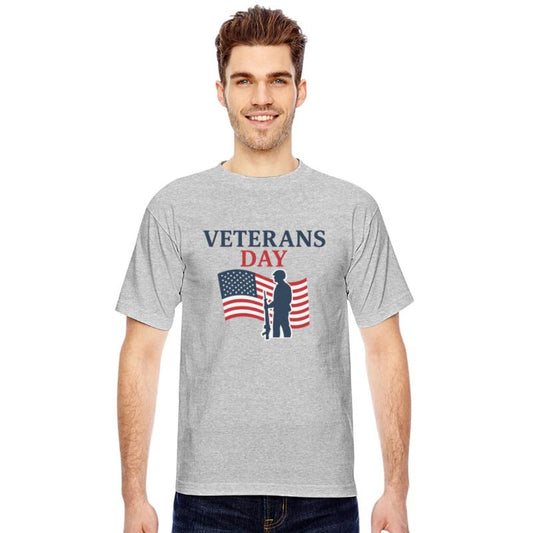 Veterans Day: Soldier Saluting American Flag