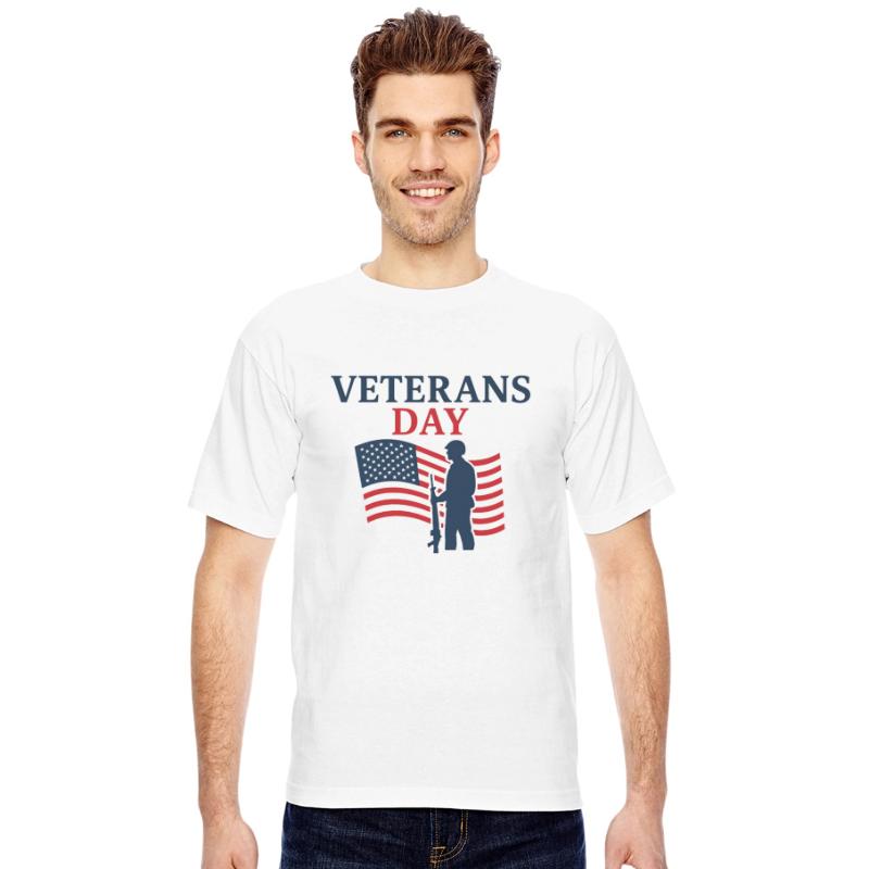 Veterans Day: Soldier Saluting American Flag