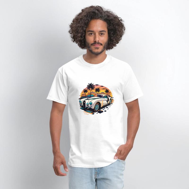 Vintage Car Design Sunset Style