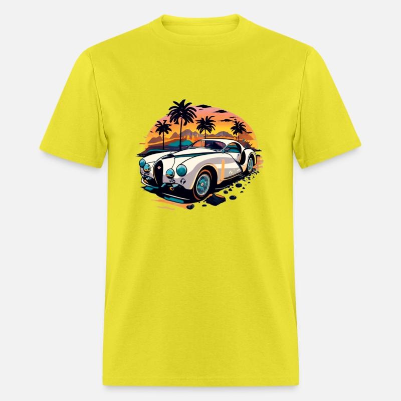 Vintage Car Design Sunset Style