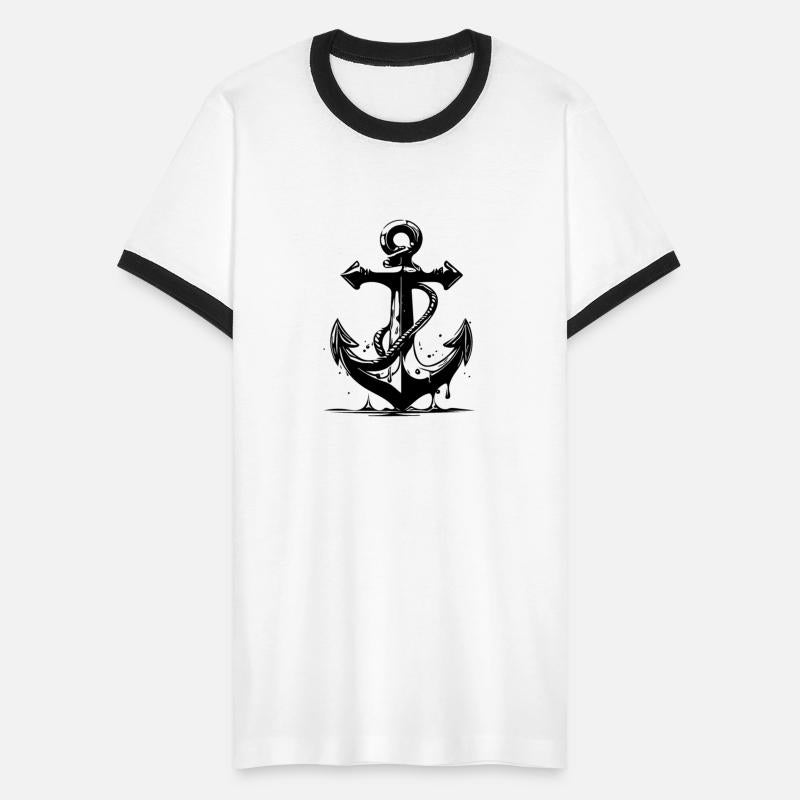 Vintage Old Wet Anchor With Rope