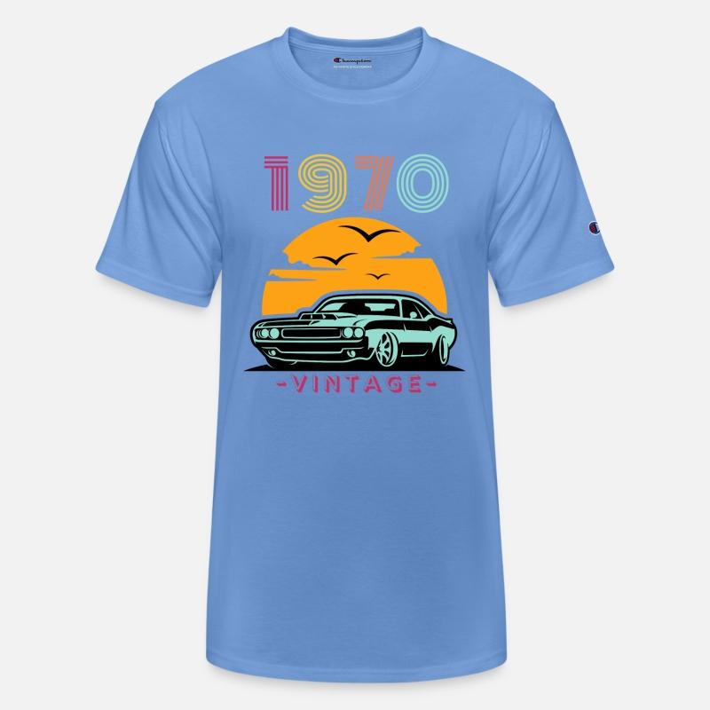 Vintage Retro Sunset Muscle Car 1970s Nostalgia