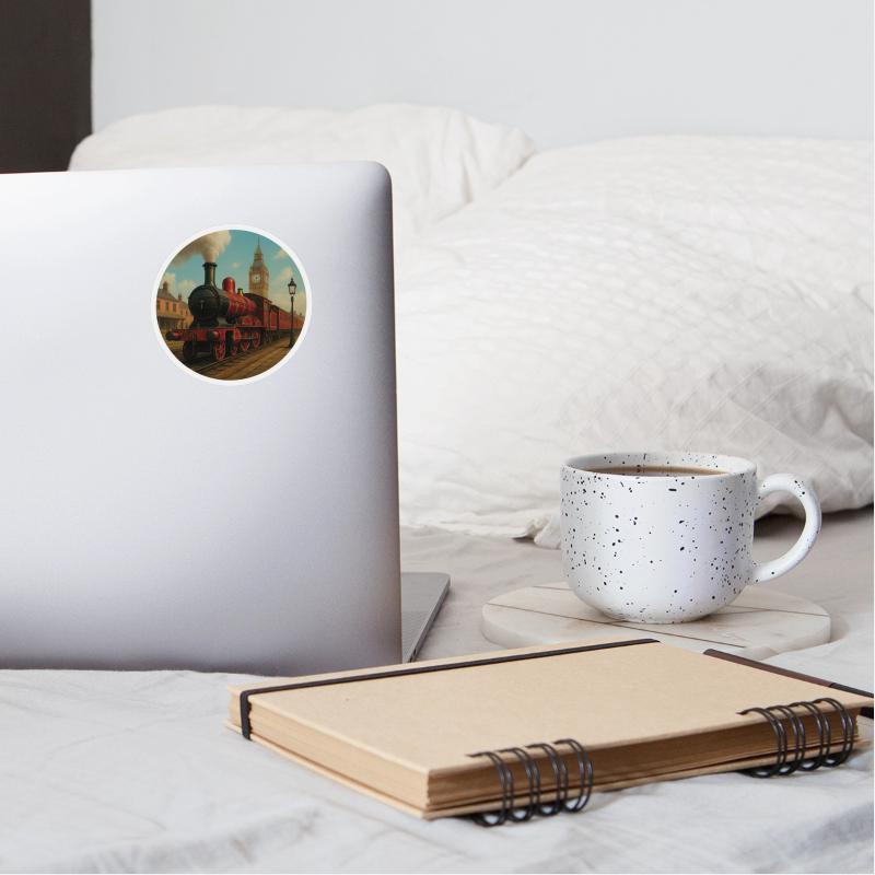 Vintage steam locomotive in 19th century London